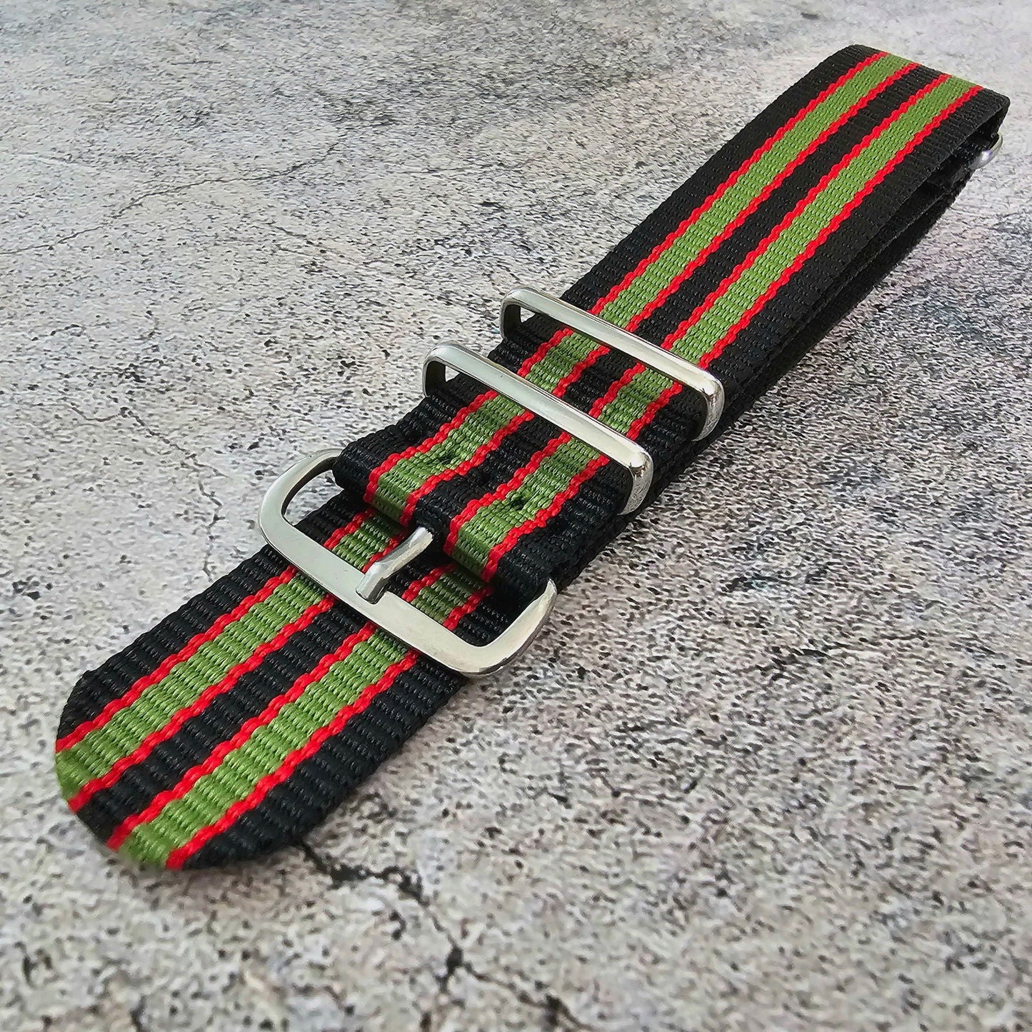 Nylon Military Watch Strap Band Black Red Green James Bond 007 18mm 20mm 22mm - Wrist Envy