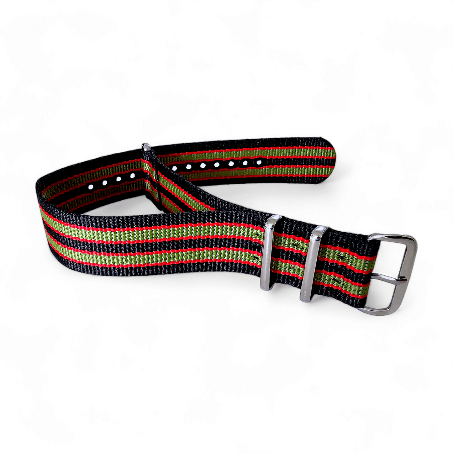 Nylon Military Watch Strap Band Black Red Green James Bond 007 18mm 20mm 22mm - Wrist Envy