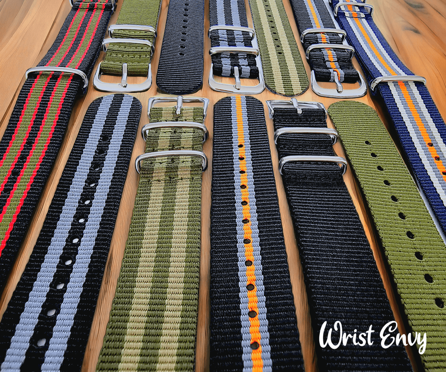 Nylon Military Watch Strap Band Black Red Green James Bond 007 18mm 20mm 22mm - Wrist Envy