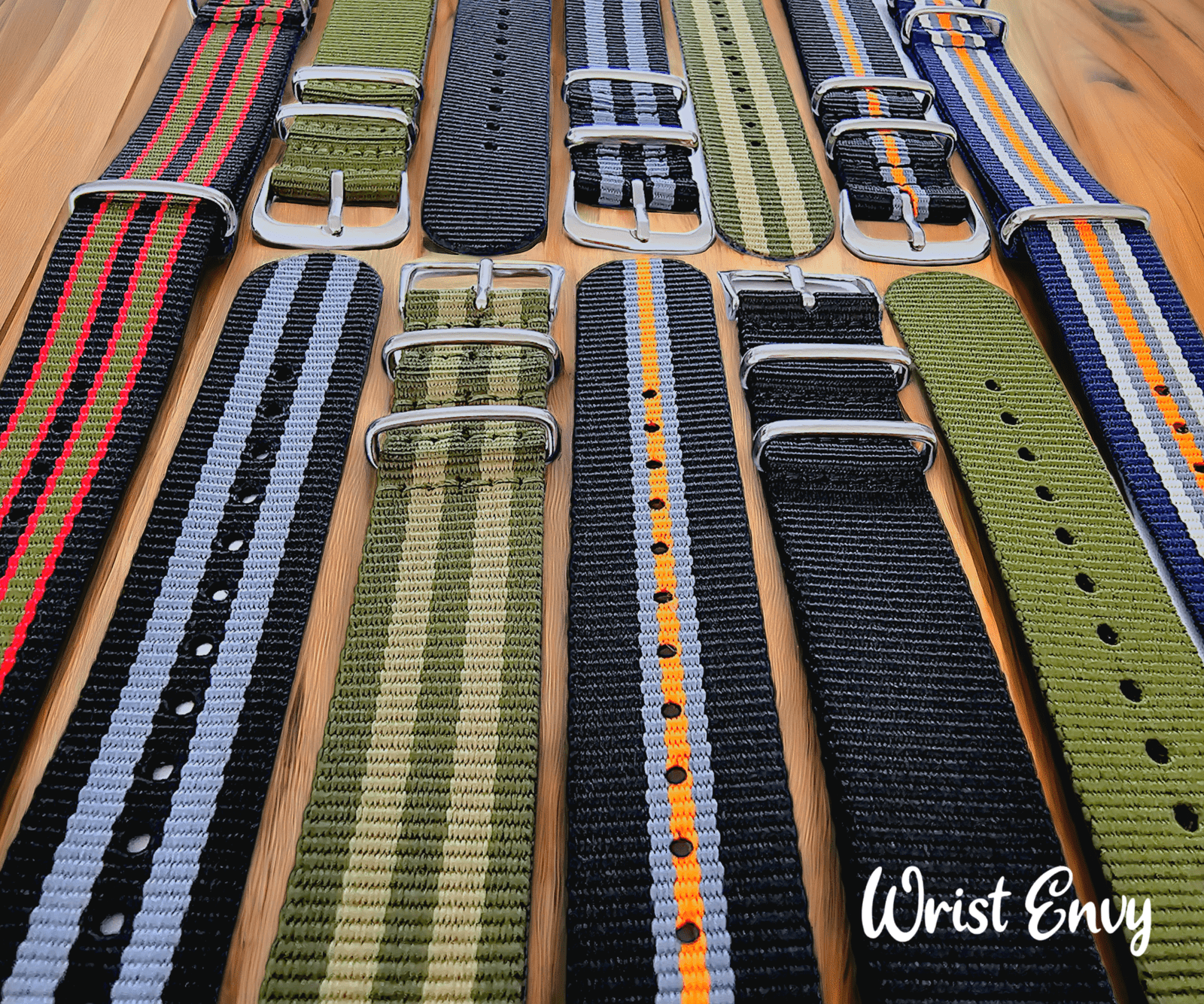 Nylon Military Watch Strap Band Black Red Green James Bond 007 18mm 20mm 22mm - Wrist Envy