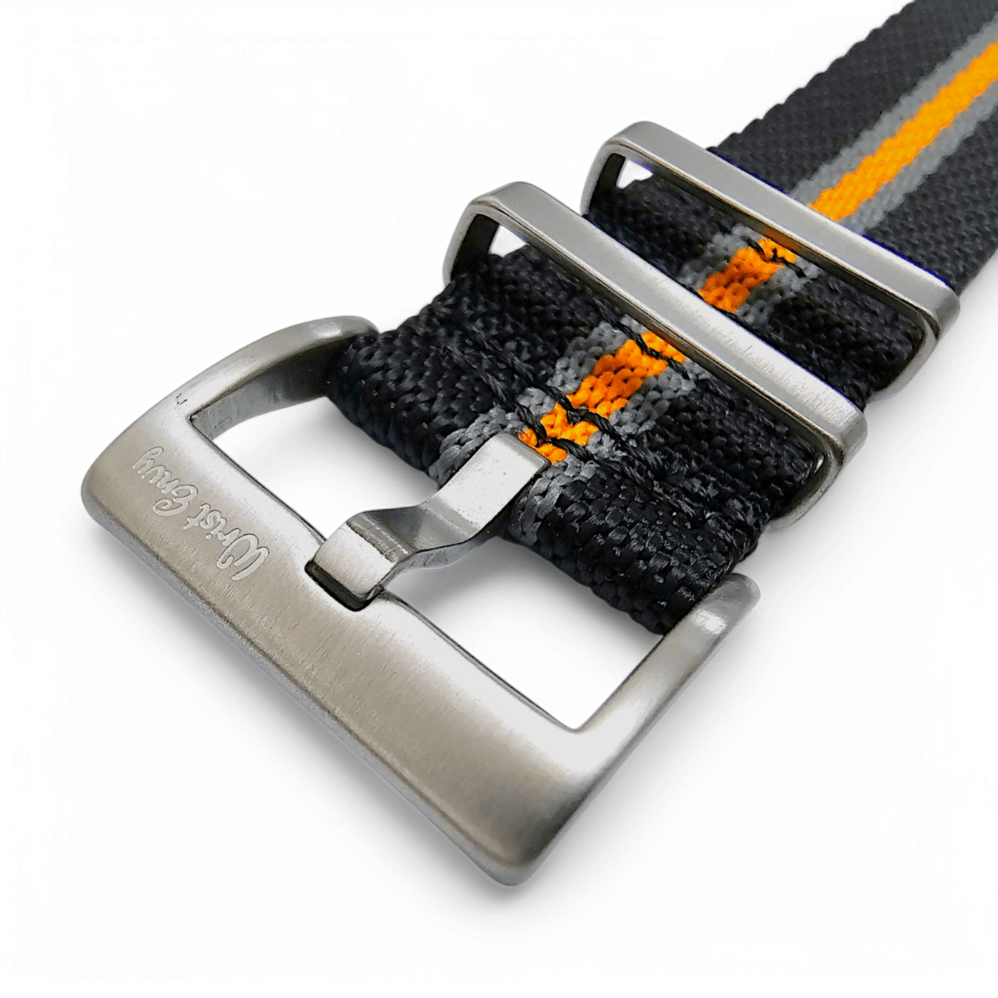 Nylon Watch Military Strap Black Orange Grey 20mm 22mm - Wrist Envy