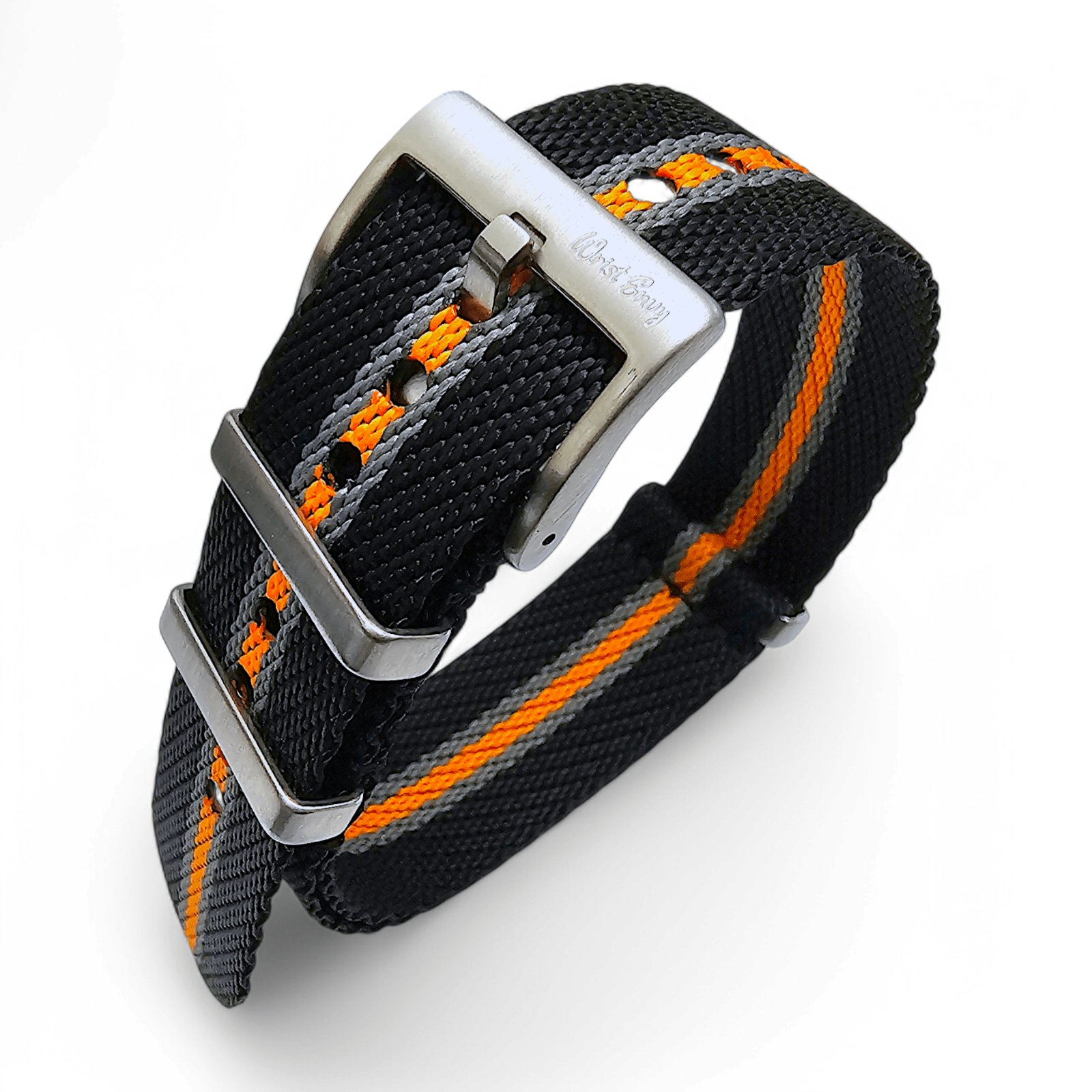 Nylon Watch Military Strap Black Orange Grey 20mm 22mm - Wrist Envy