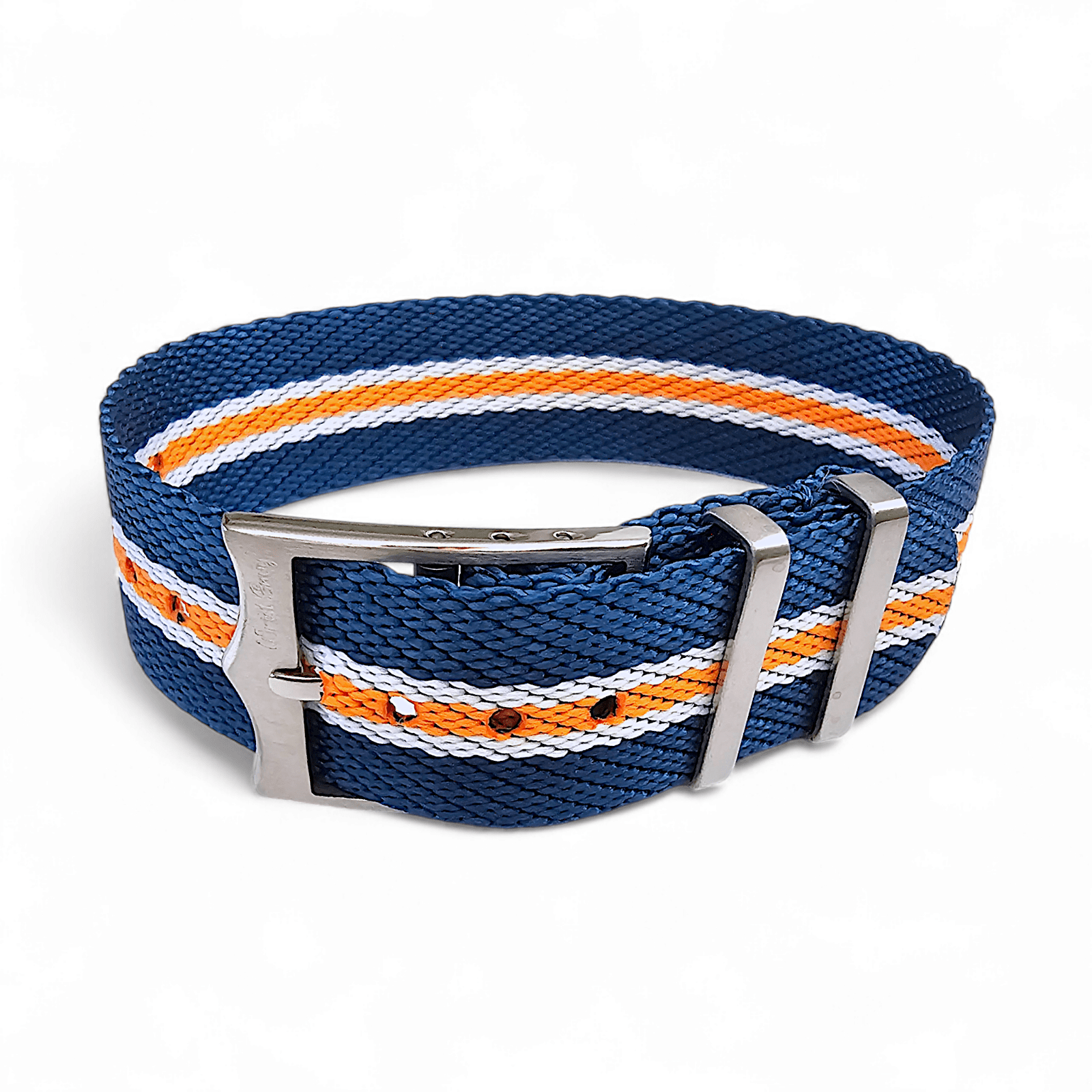 Nylon Watch Strap Band Military One Piece MOD 20mm For Tudor Buckle Blue Orange - Wrist Envy