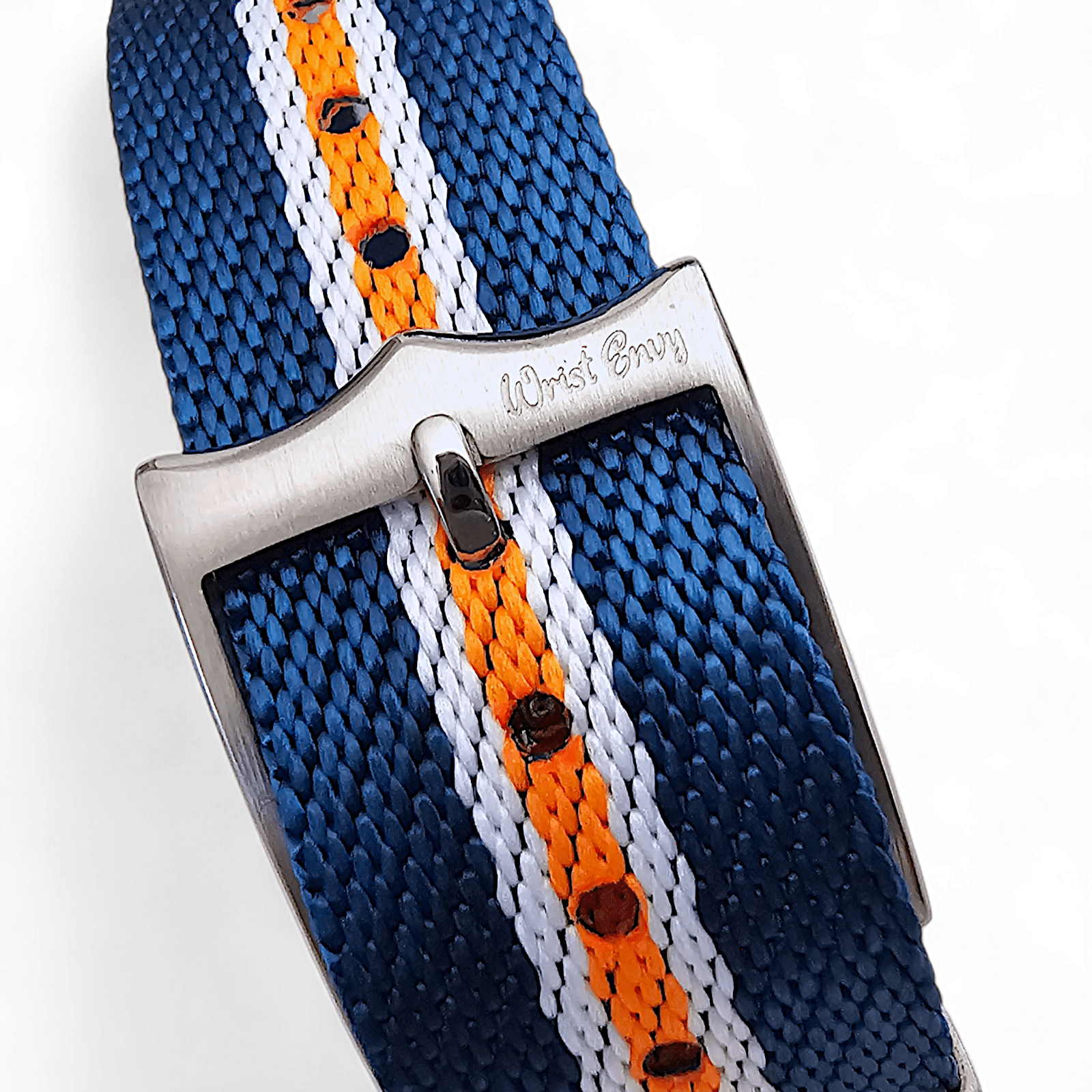 Nylon Watch Strap Band Military One Piece MOD 20mm For Tudor Buckle Blue Orange - Wrist Envy