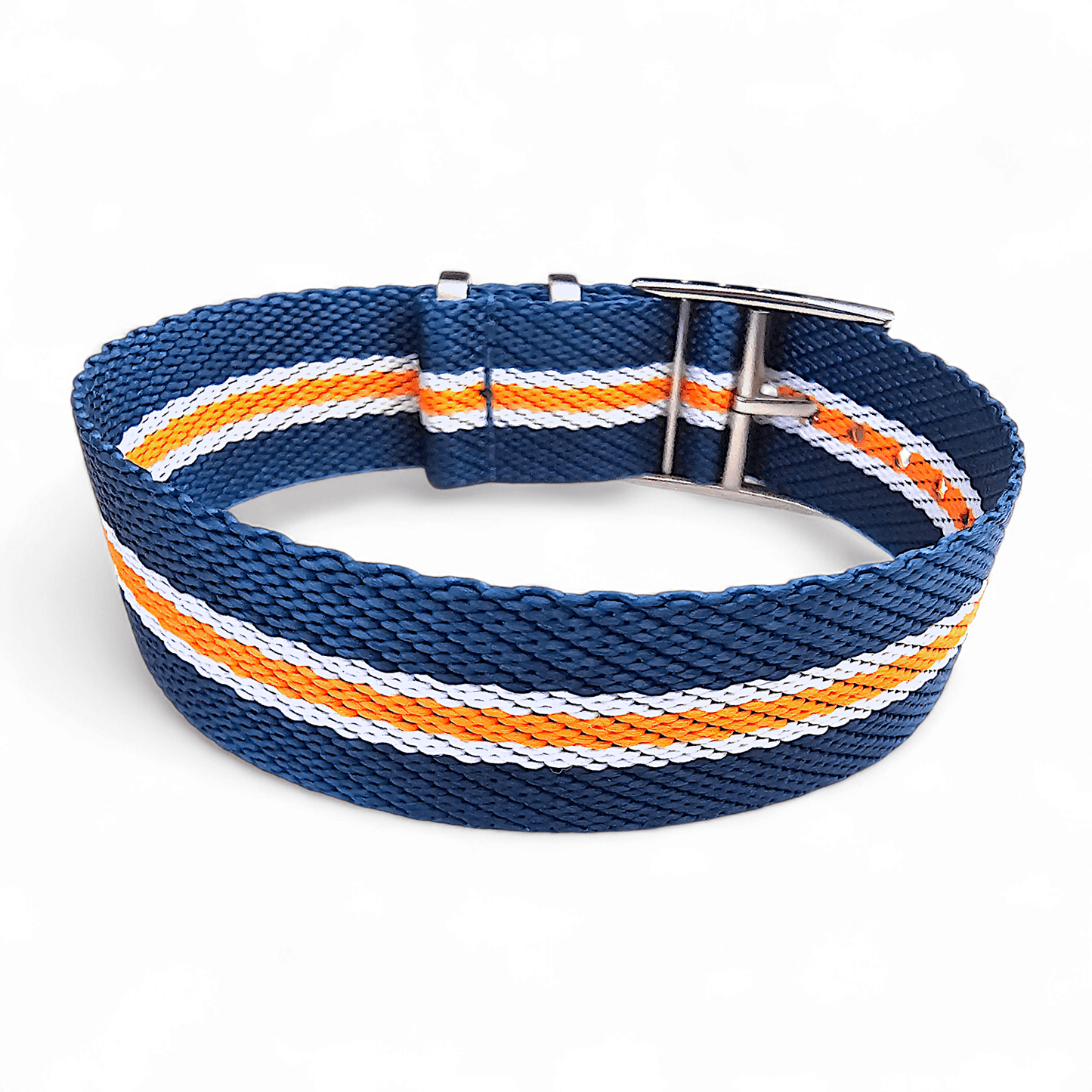 Nylon Watch Strap Band Military One Piece MOD 20mm For Tudor Buckle Blue Orange - Wrist Envy