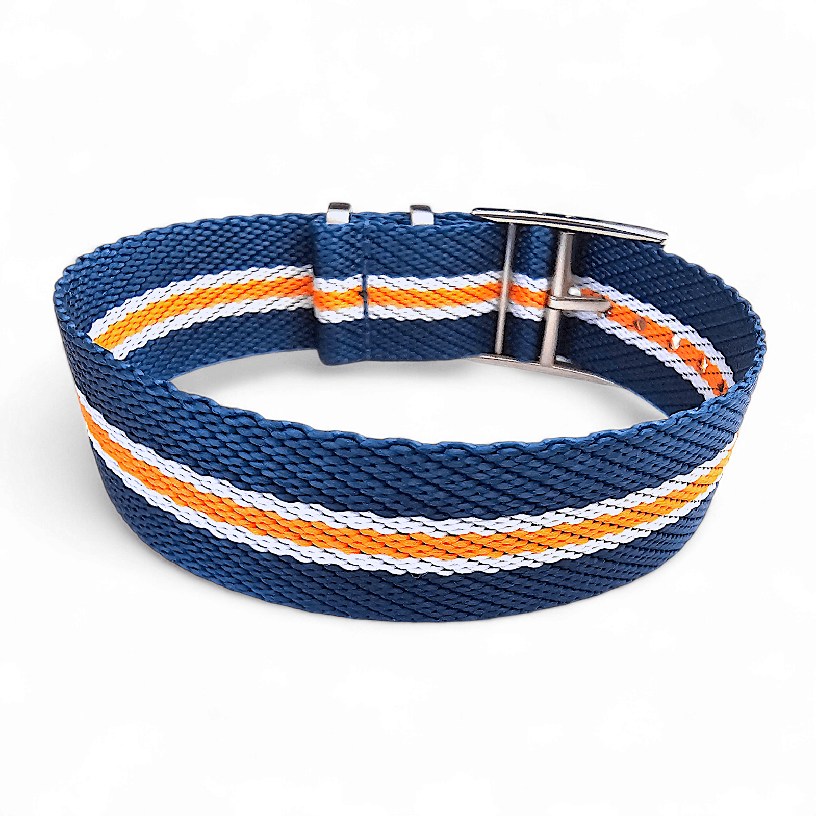 Nylon Watch Strap Band Military One Piece MOD 20mm For Tudor Buckle Blue Orange - Wrist Envy