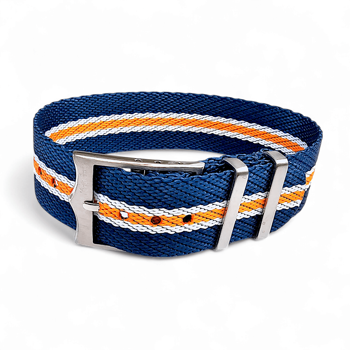 Nylon Watch Strap Band Military One Piece MOD 20mm For Tudor Buckle Blue Orange - Wrist Envy