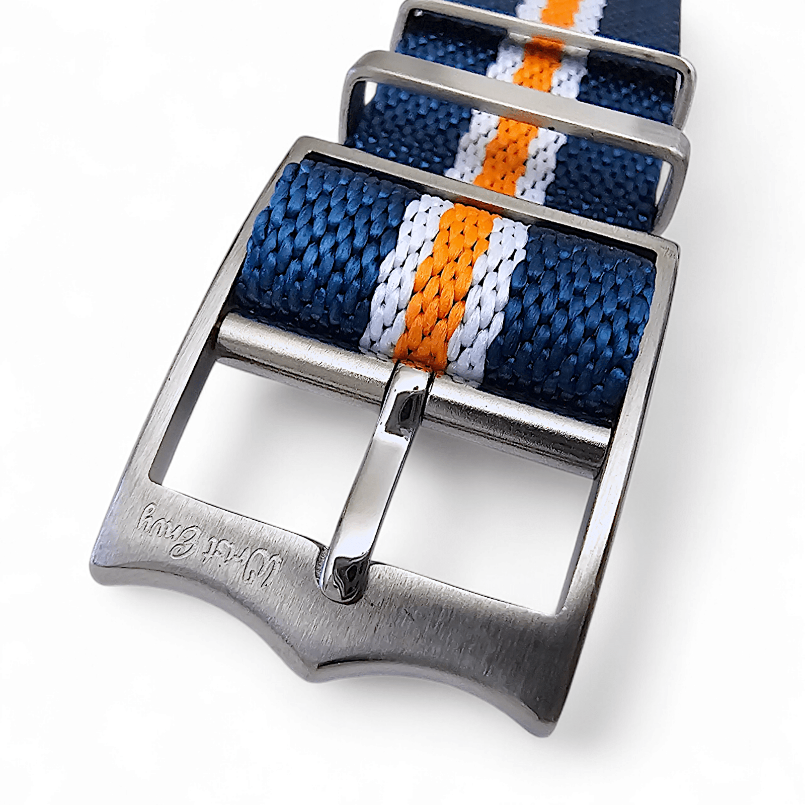 Nylon Watch Strap Band Military One Piece MOD 20mm For Tudor Buckle Blue Orange - Wrist Envy