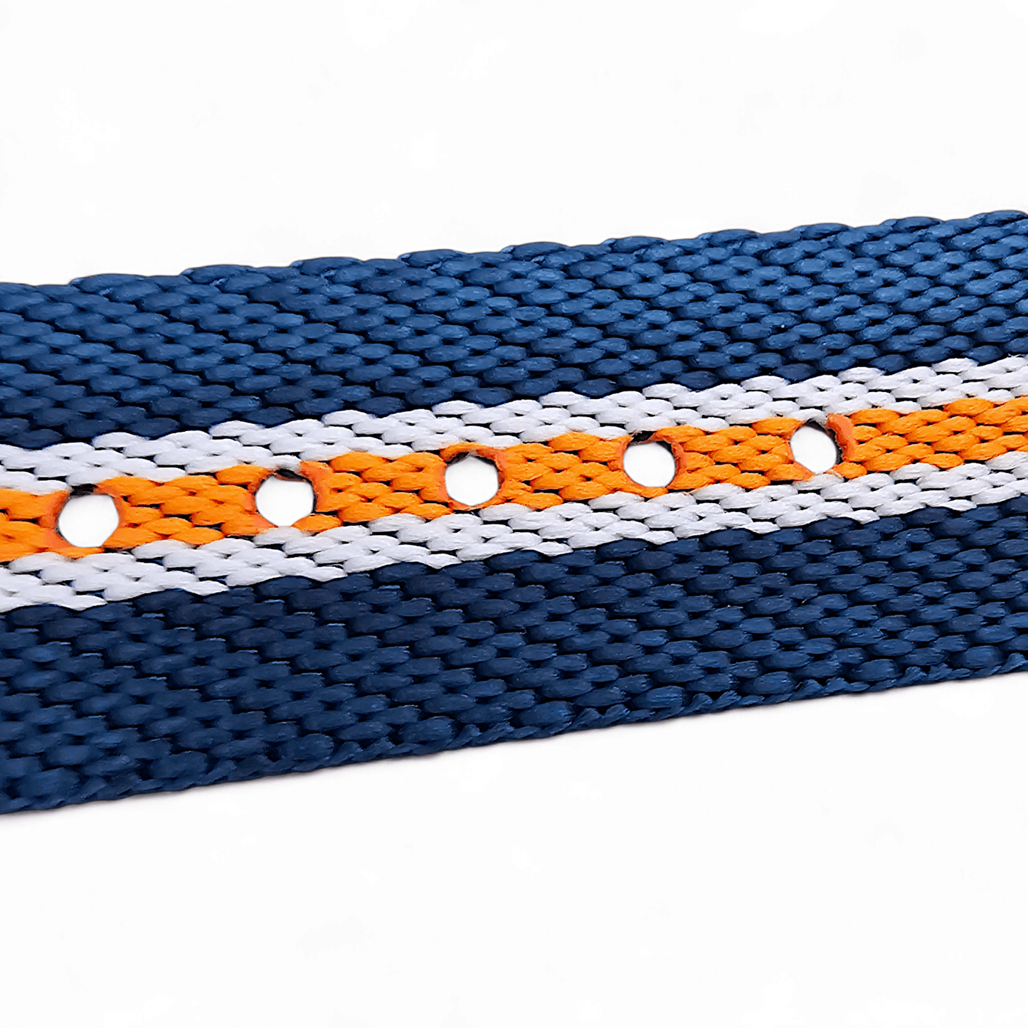 Nylon Watch Strap Band Military One Piece MOD 20mm For Tudor Buckle Blue Orange - Wrist Envy