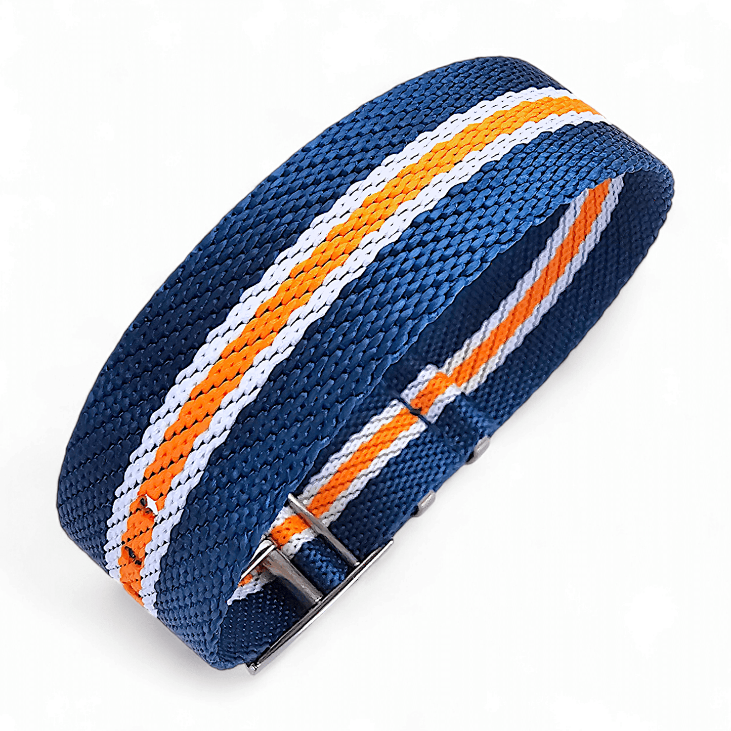 Nylon Watch Strap Band Military One Piece MOD 20mm For Tudor Buckle Blue Orange - Wrist Envy