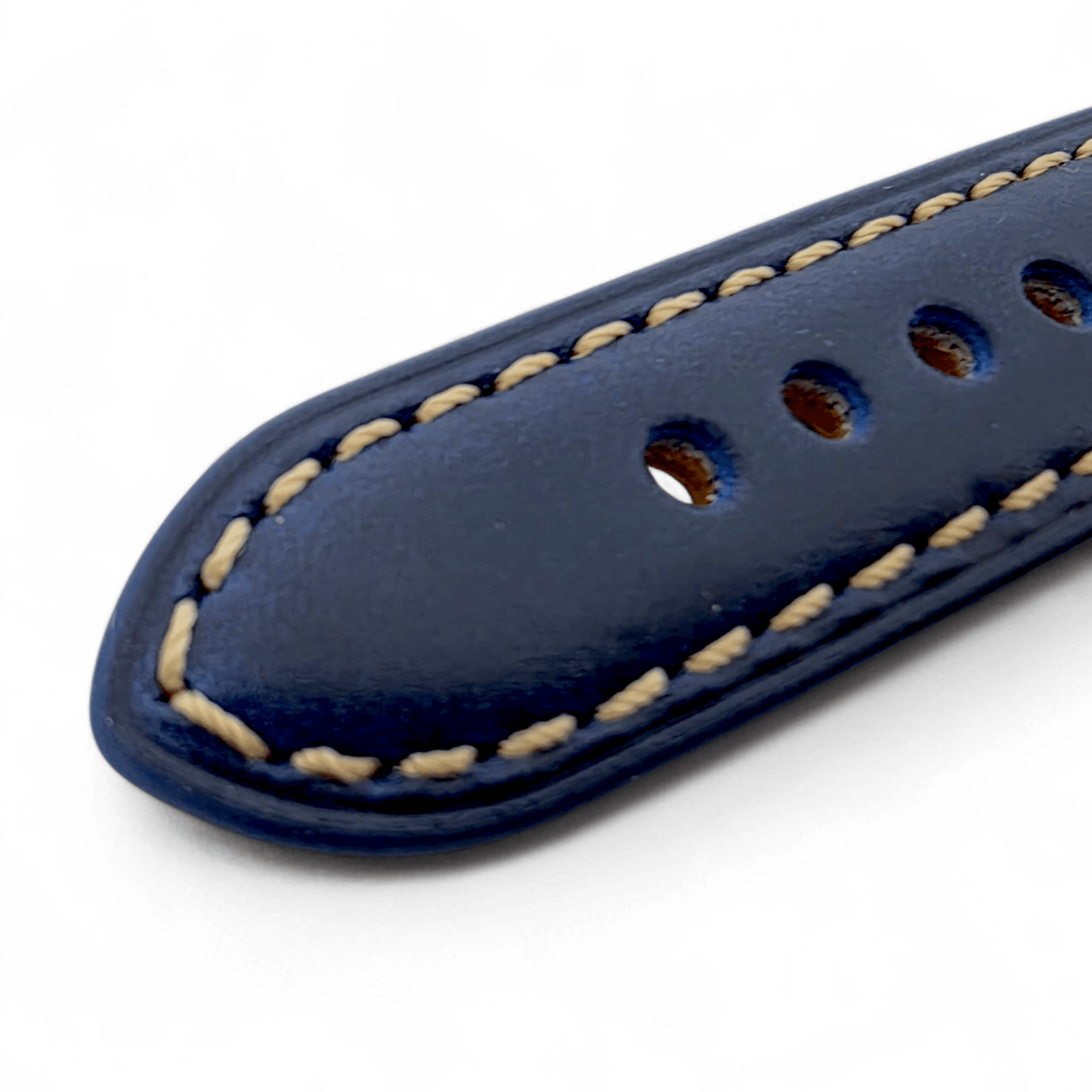Padded Calf Skin Leather Watch Strap 20mm 22mm Blue - Wrist Envy
