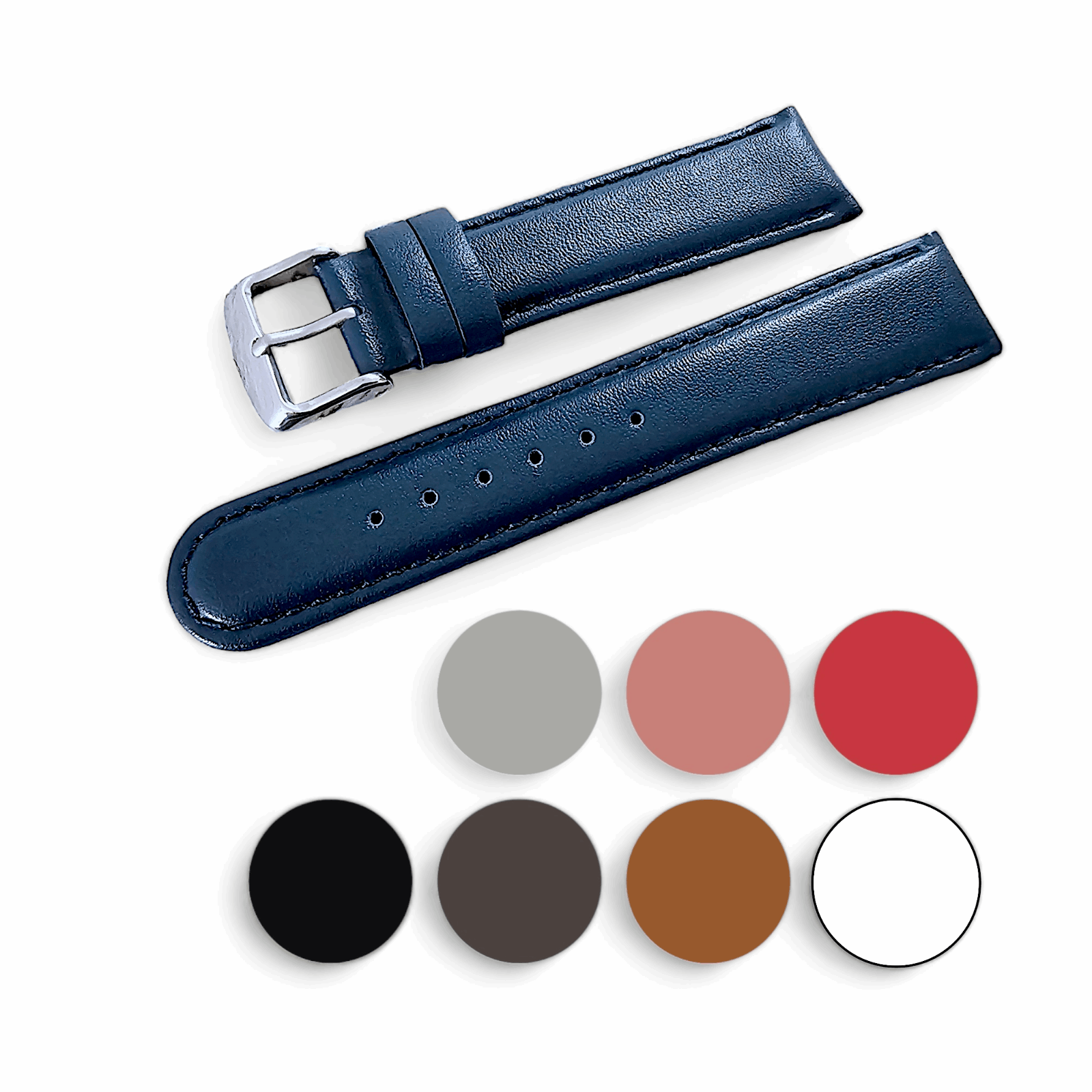 Padded Luxury Leather Watch Strap Band Mens Womens Ladies 8mm to 26mm - Wrist Envy