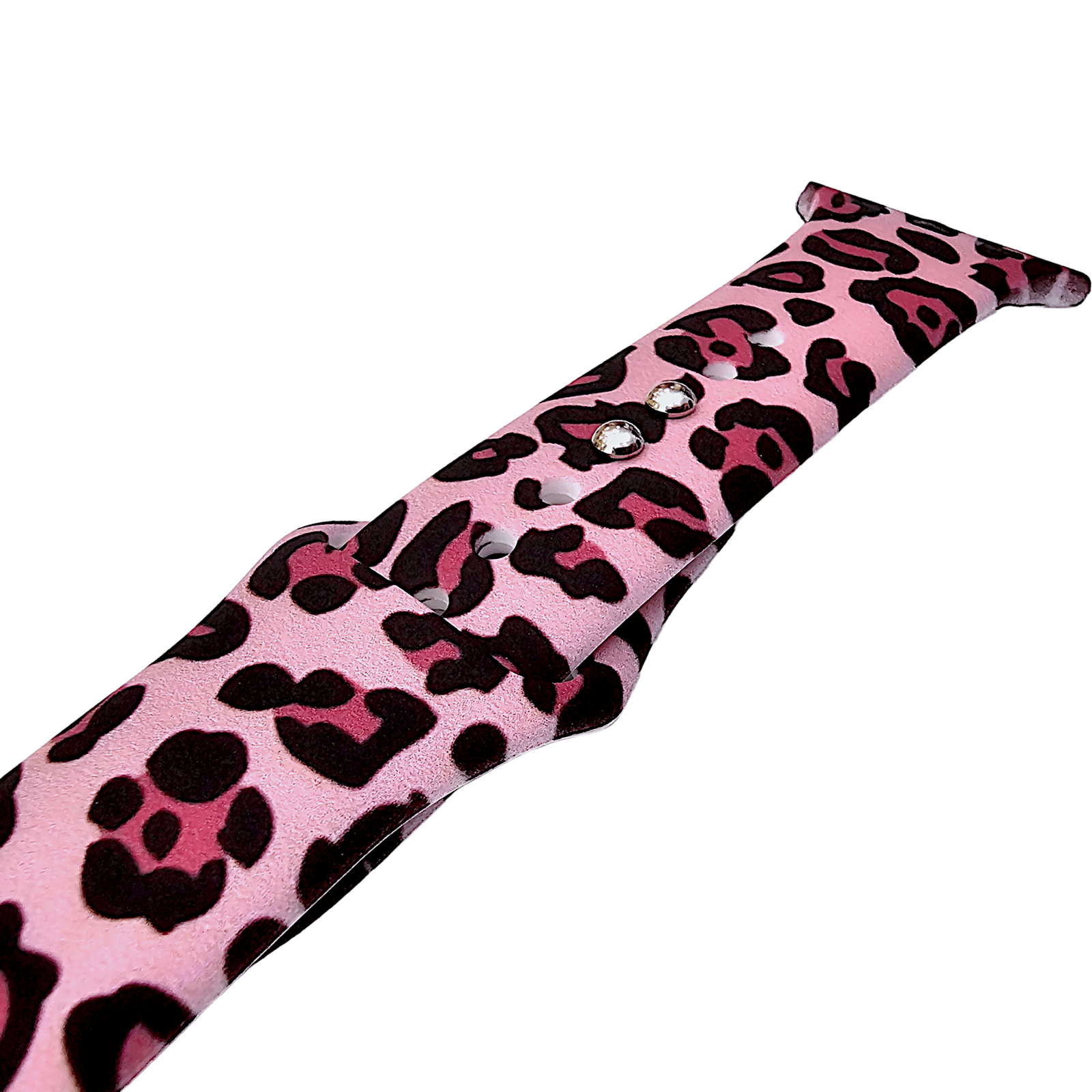 Pink Leopard Patterned Silicone Watch Strap For Apple Watch - Wrist Envy