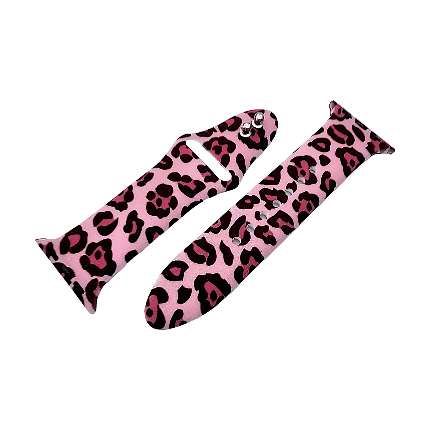 Pink Leopard Patterned Silicone Watch Strap For Apple Watch - Wrist Envy