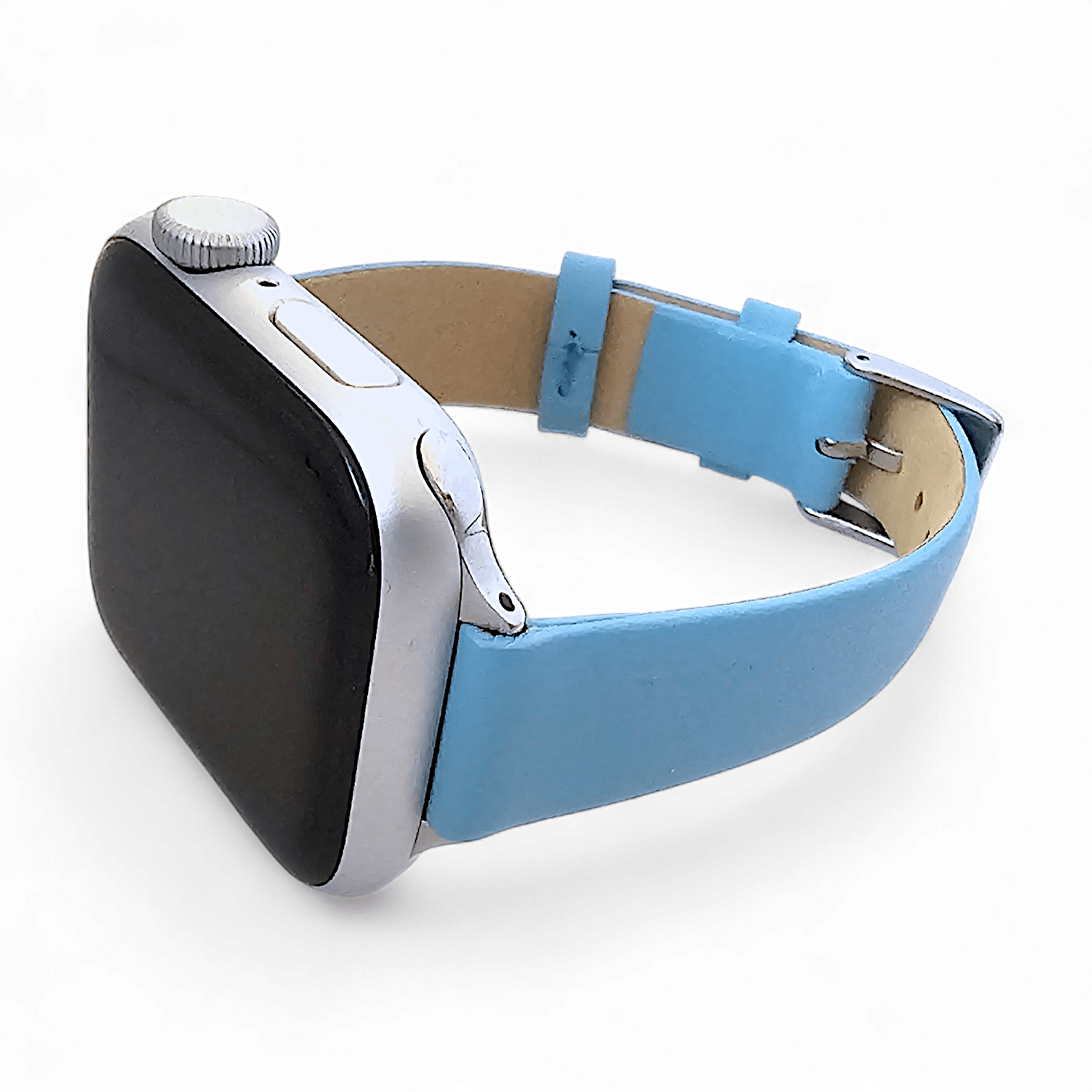 Piu Bello Italian Leather Strap for Apple Watch Baby Blue - Wrist Envy