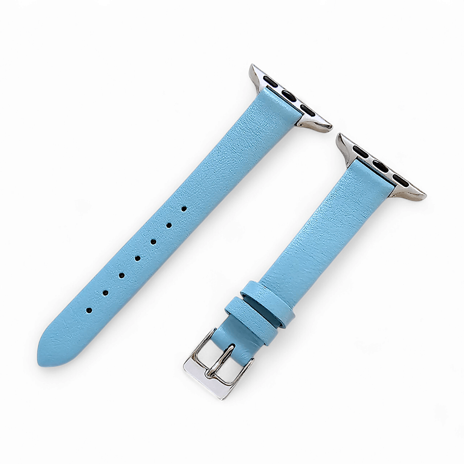 Piu Bello Italian Leather Strap for Apple Watch Baby Blue - Wrist Envy