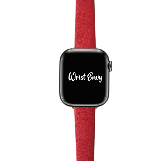 Piu Bello Italian Leather Strap for Apple Watch Crimson Red - Wrist Envy