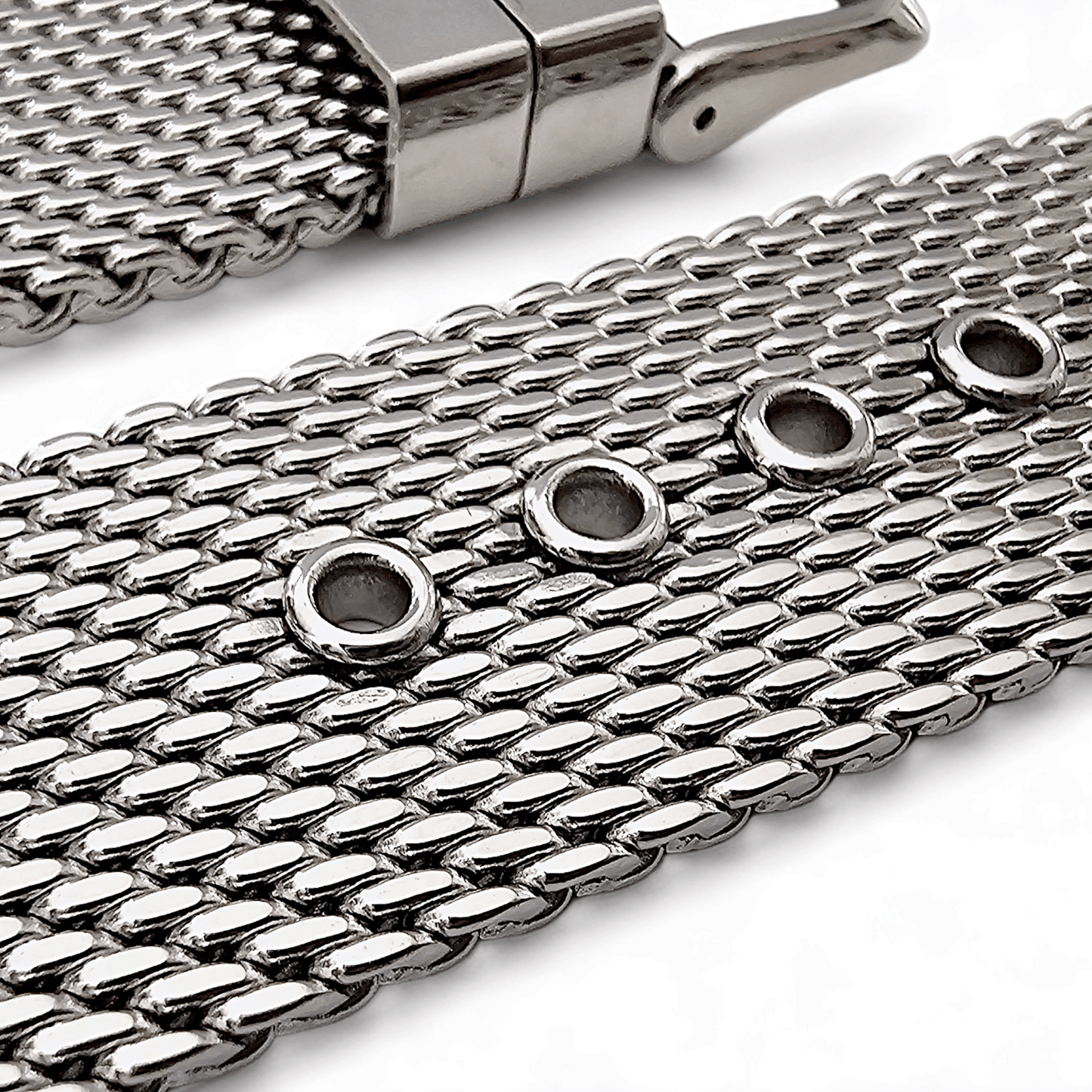 Premium 2.5mm Thick Shark Mesh Two Piece Milanese Heavy Duty Stainless Steel Watch Strap 18mm 20mm 22mm - Wrist Envy