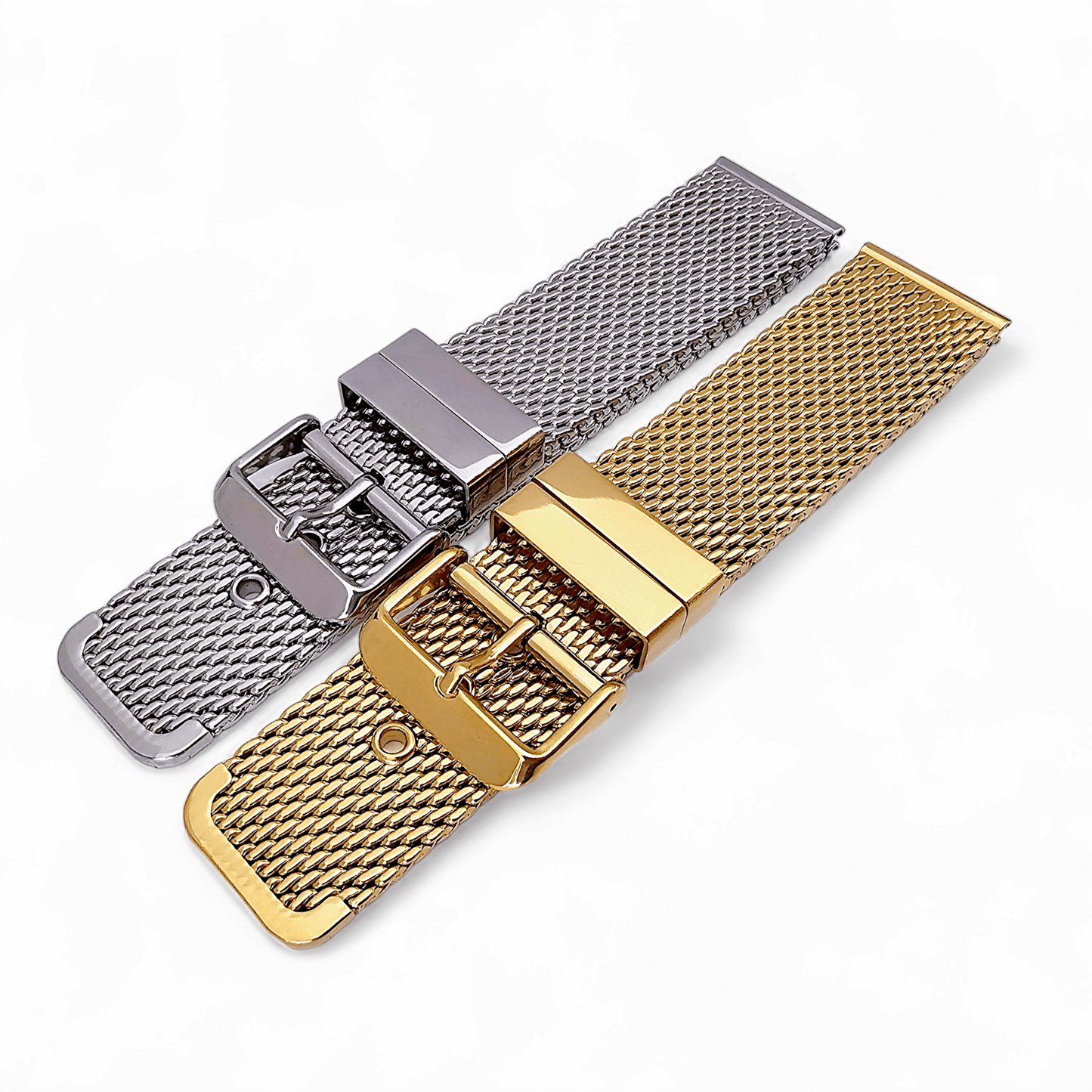 Premium 2.5mm Thick Shark Mesh Two Piece Milanese Heavy Duty Stainless Steel Watch Strap 18mm 20mm 22mm - Wrist Envy