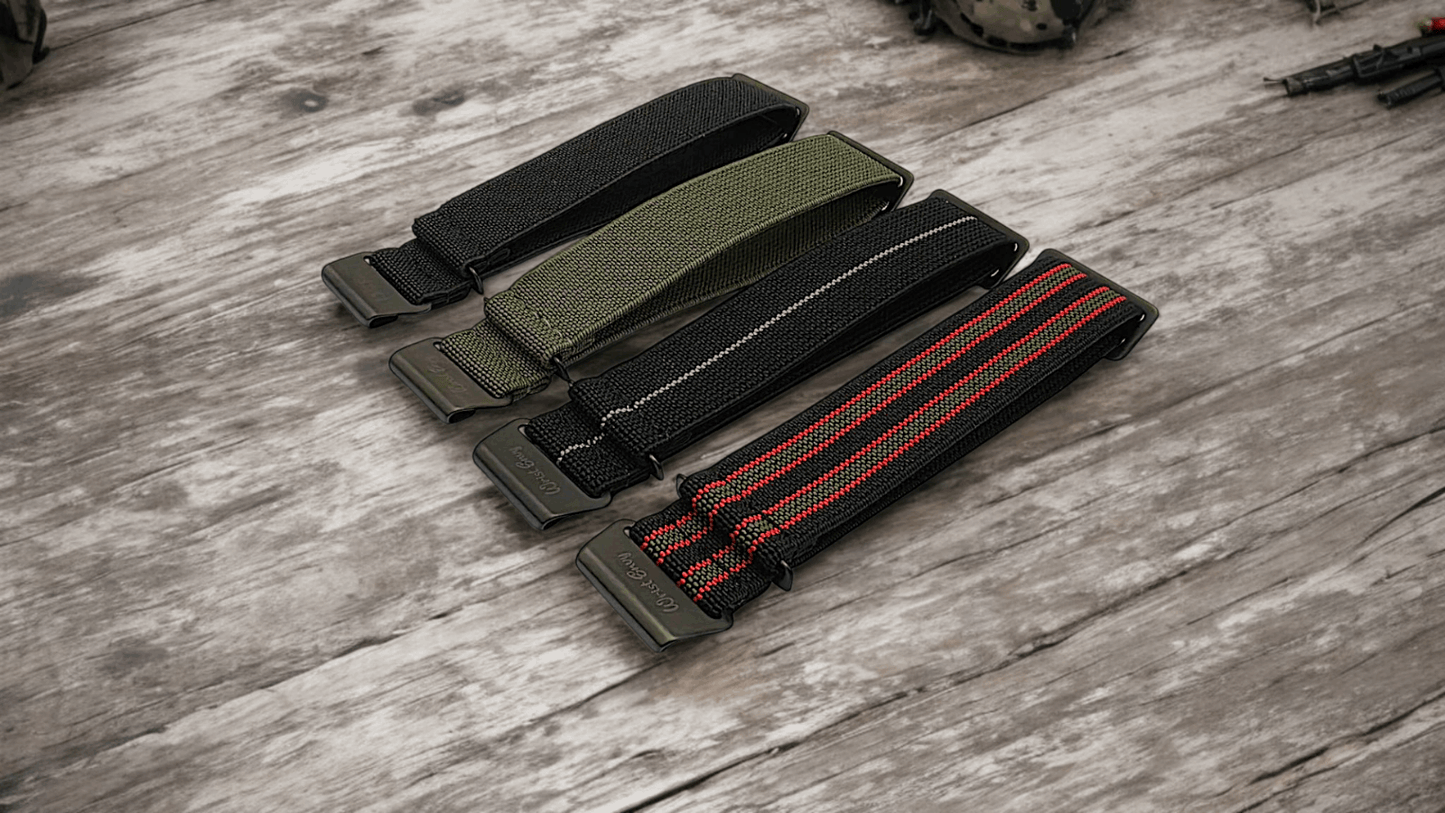 Premium Black Clasp Elastic Nylon French Marine Nationale Watch Strap Band 20mm 22mm - Wrist Envy