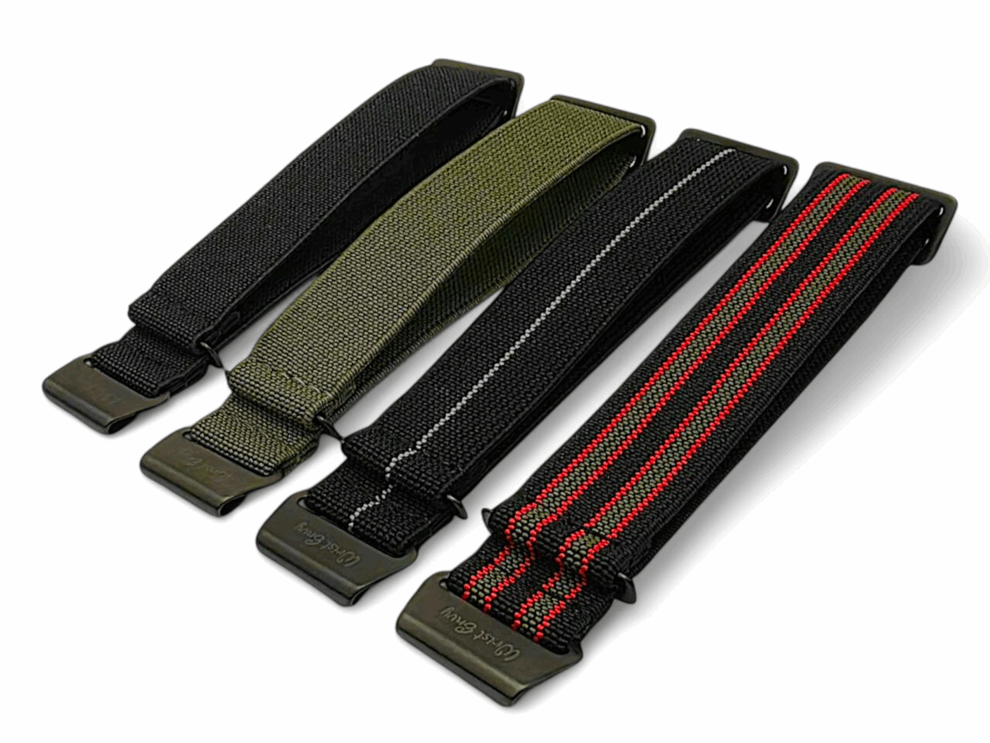 Premium Black Clasp Elastic Nylon French Marine Nationale Watch Strap Band 20mm 22mm - Wrist Envy