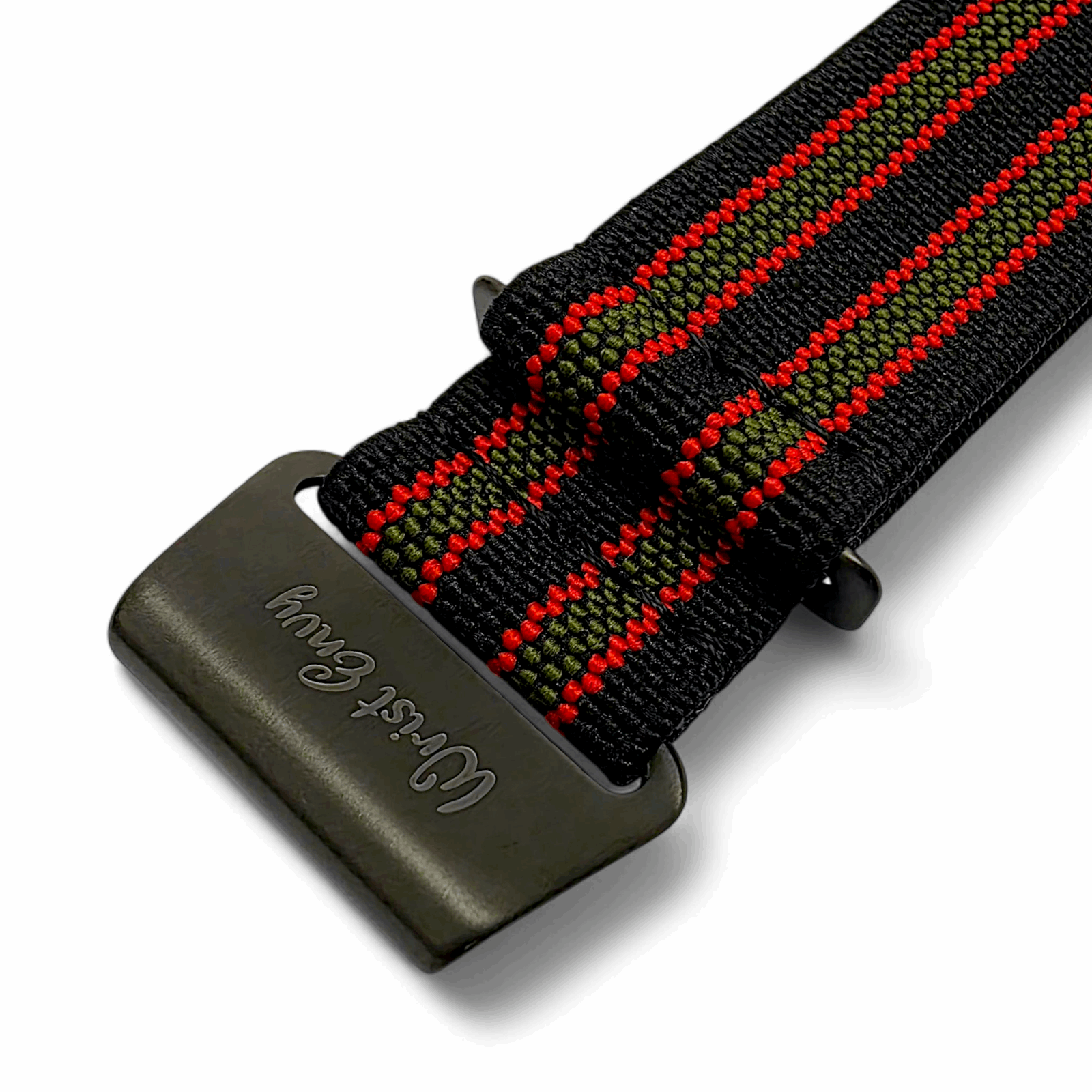 Premium Black Clasp Elastic Nylon French Marine Nationale Watch Strap Band 20mm 22mm - Wrist Envy