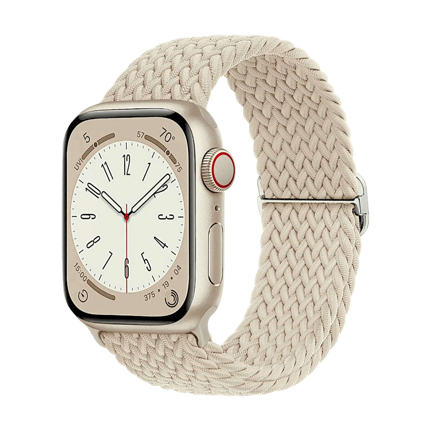 Premium Braided Adjustable Loop Watch Strap For Apple Watch Cream - Wrist Envy