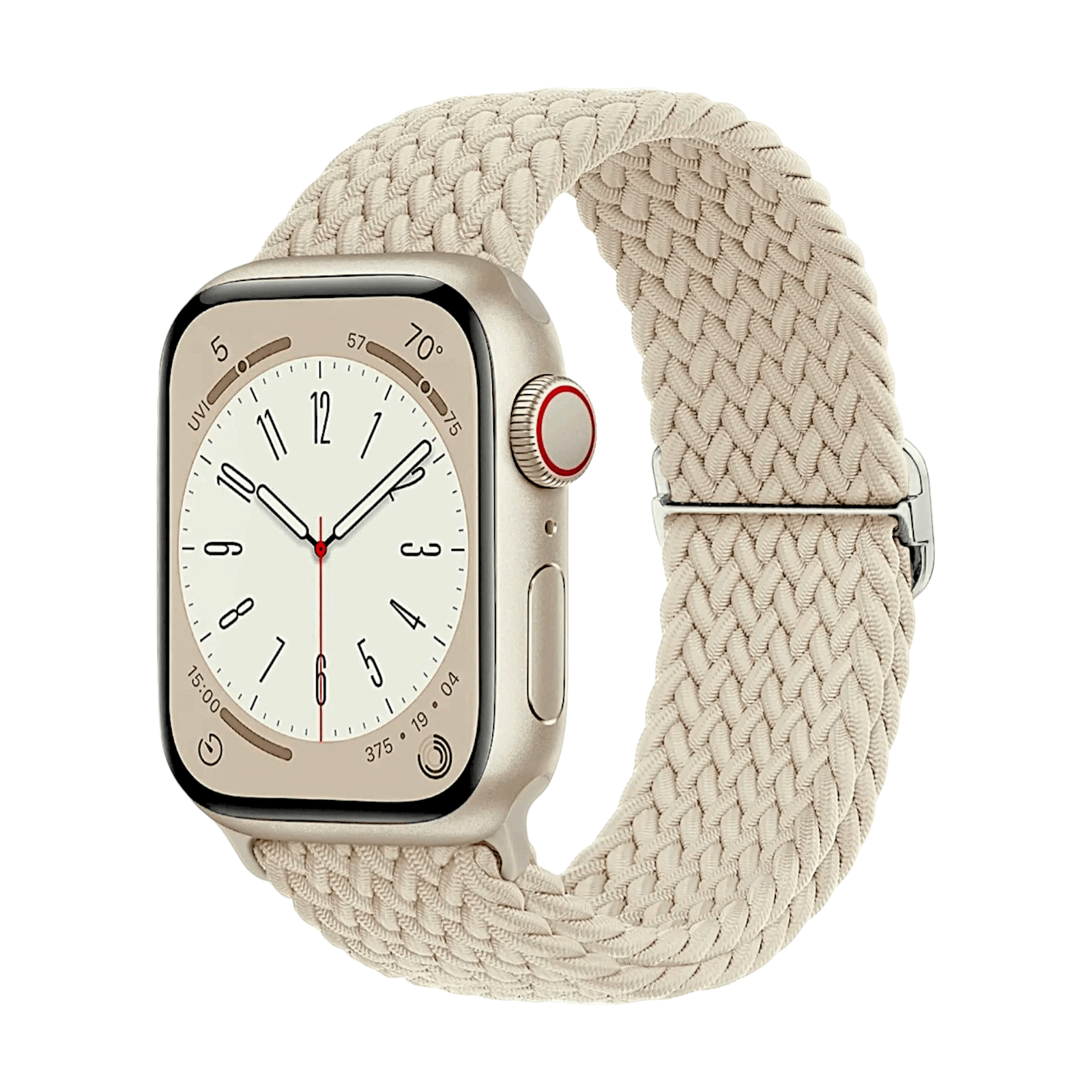 Premium Braided Adjustable Loop Watch Strap For Apple Watch Cream - Wrist Envy