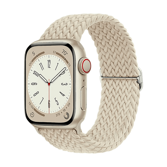 Premium Braided Adjustable Loop Watch Strap For Apple Watch Cream - Wrist Envy