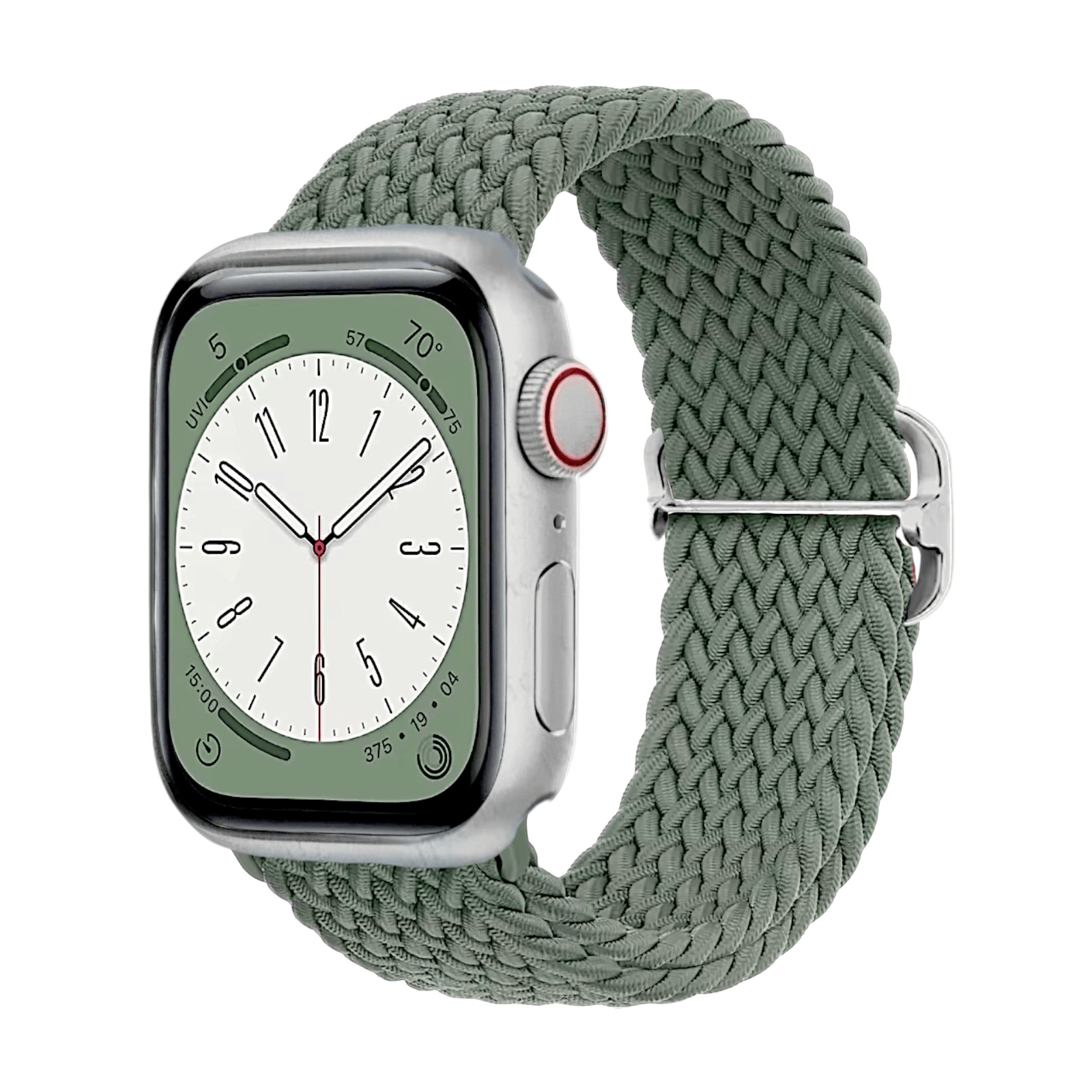 Premium Braided Adjustable Loop Watch Strap For Apple Watch Olive Green - Wrist Envy