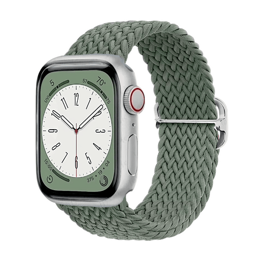 Premium Braided Adjustable Loop Watch Strap For Apple Watch Olive Green - Wrist Envy