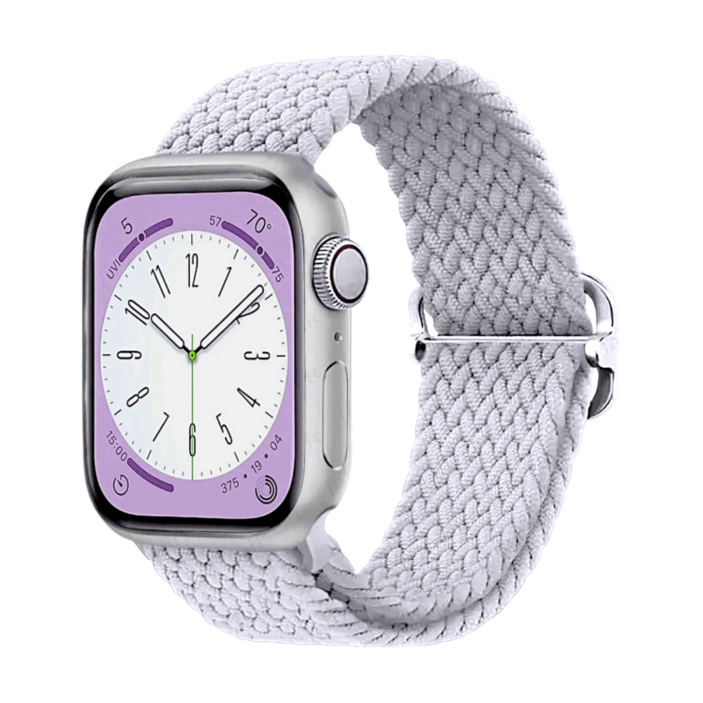 Premium Braided Adjustable Loop Watch Strap For Apple Watch Pearl Grey - Wrist Envy