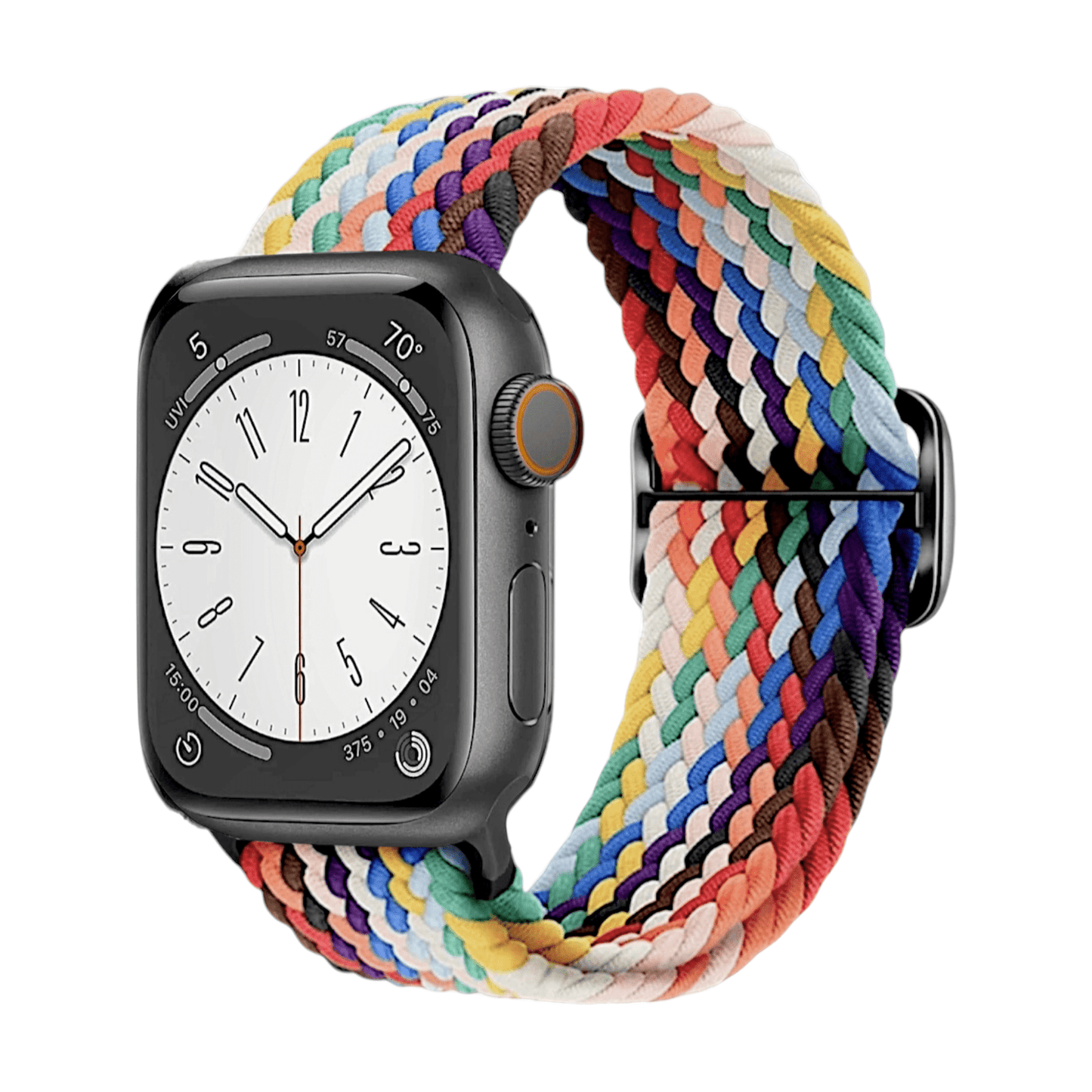 Premium Braided Adjustable Loop Watch Strap For Apple Watch Rainbow - Wrist Envy