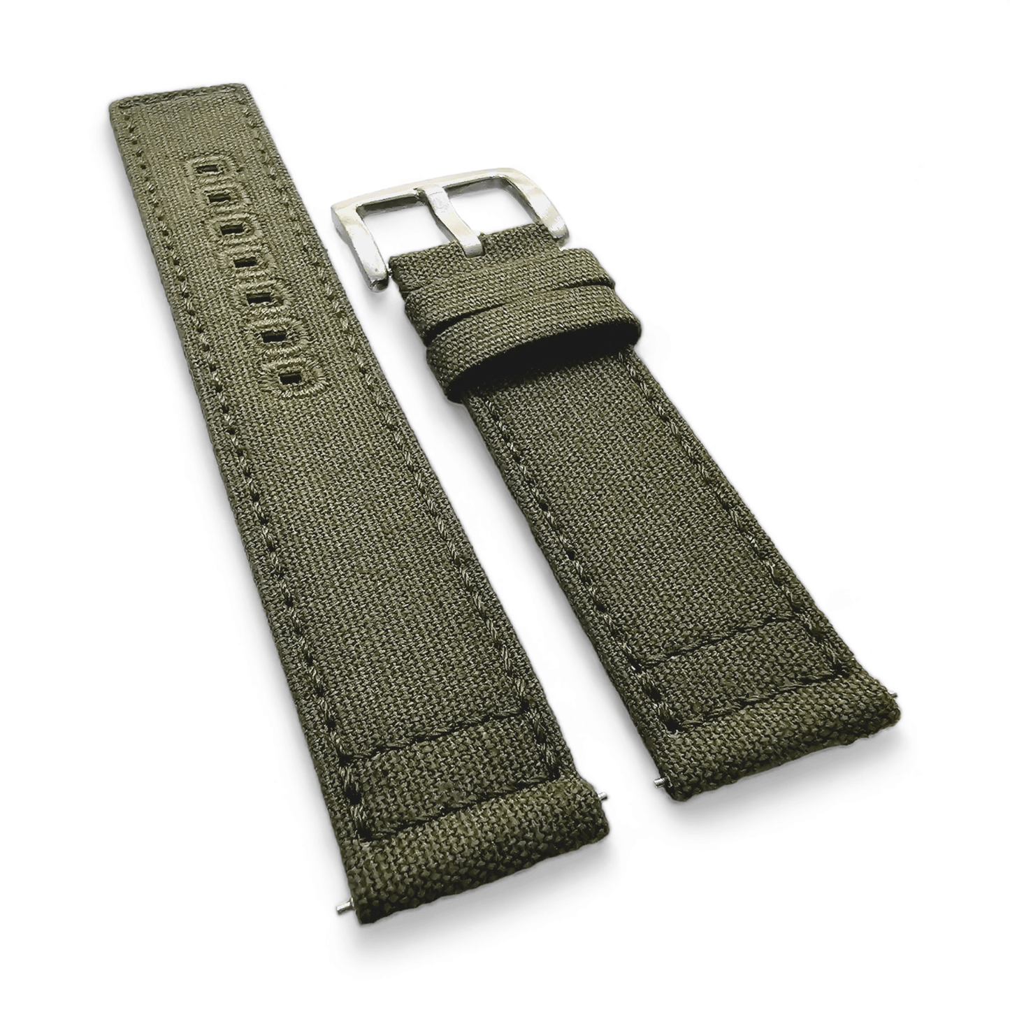 Premium Canvas Sailcloth Watch Strap Band Field Mens Quick Release 20mm 22mm UK - Wrist Envy