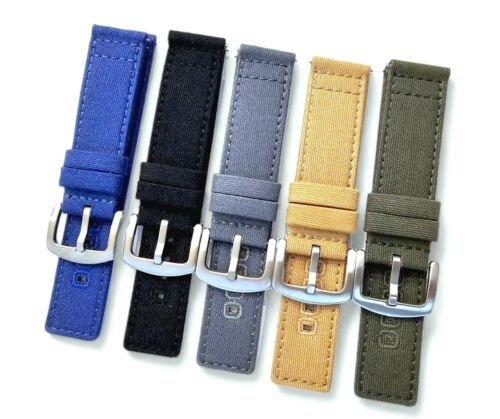 Premium Canvas Sailcloth Watch Strap Band Field Mens Quick Release 20mm 22mm UK - Wrist Envy