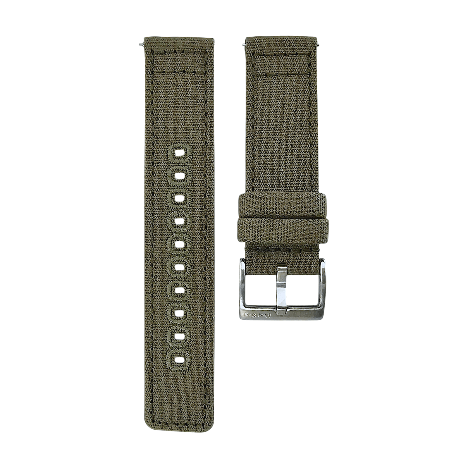Premium Canvas Sailcloth Watch Strap Quick Release 20mm 22mm Army Green - Wrist Envy
