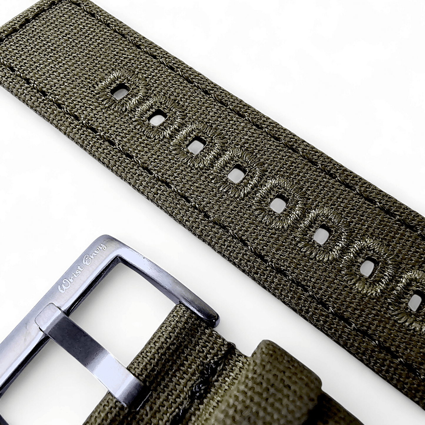Premium Canvas Sailcloth Watch Strap Quick Release 20mm 22mm Army Green - Wrist Envy