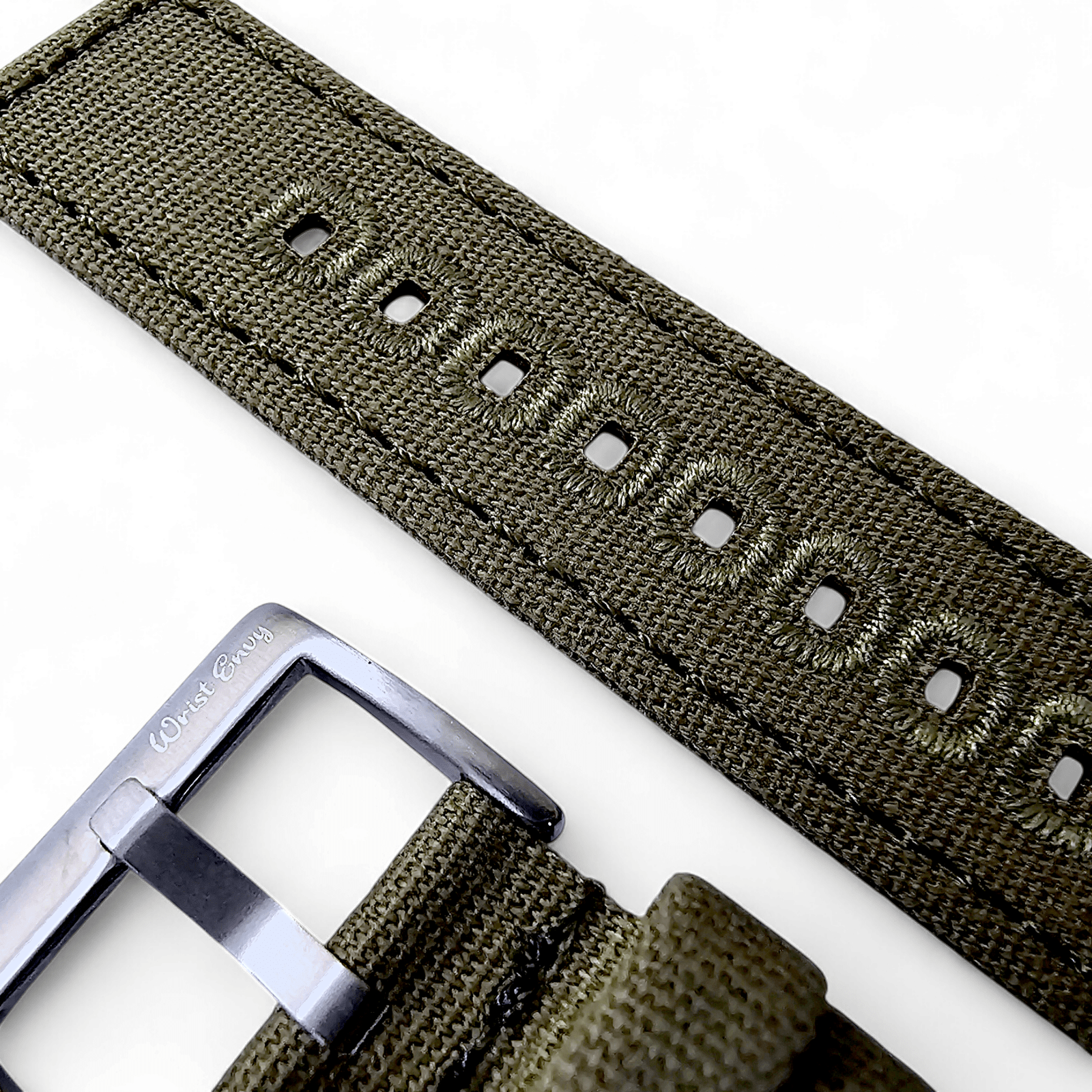 Premium Canvas Sailcloth Watch Strap Quick Release 20mm 22mm Army Green - Wrist Envy