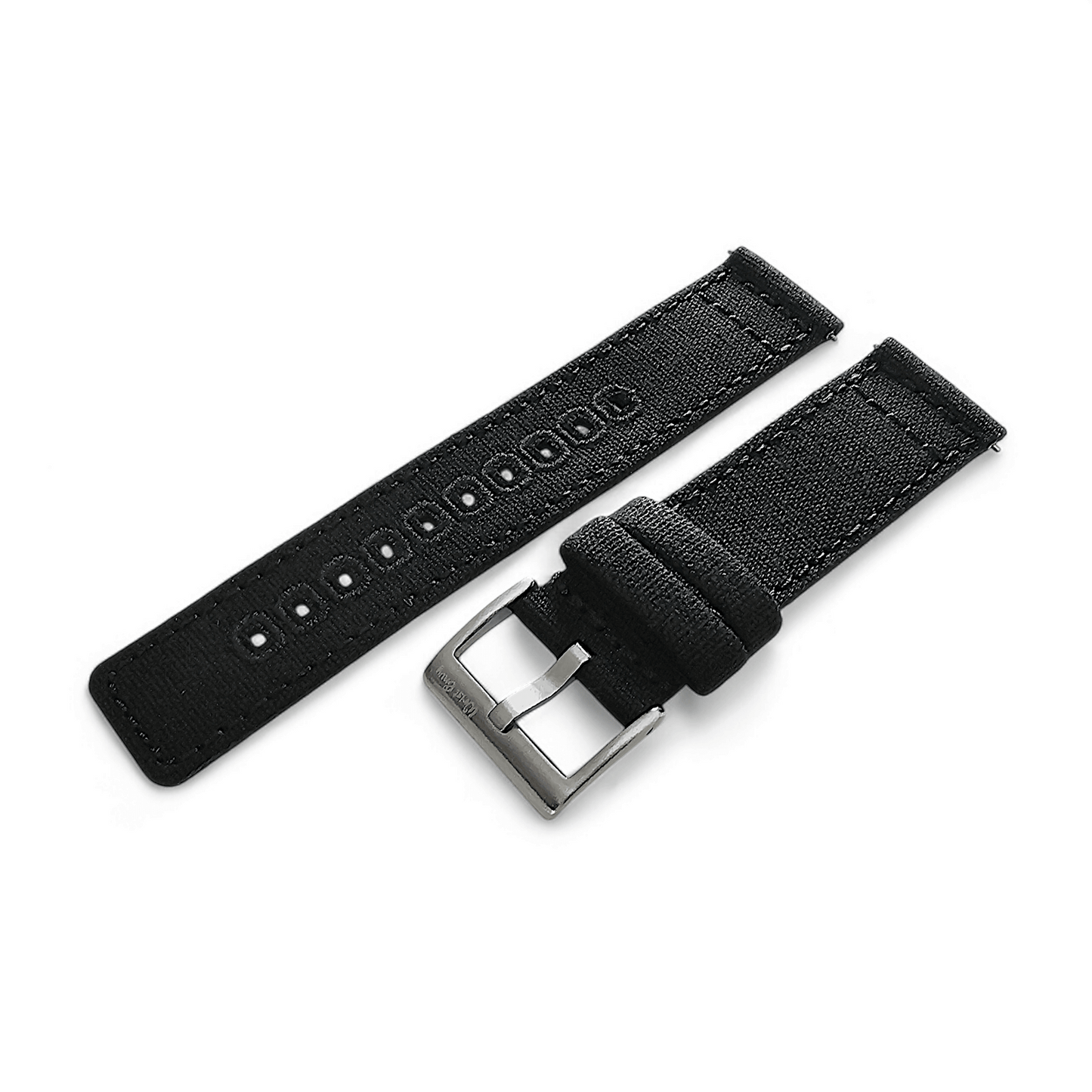 Premium Canvas Sailcloth Watch Strap Quick Release 20mm 22mm Black - Wrist Envy