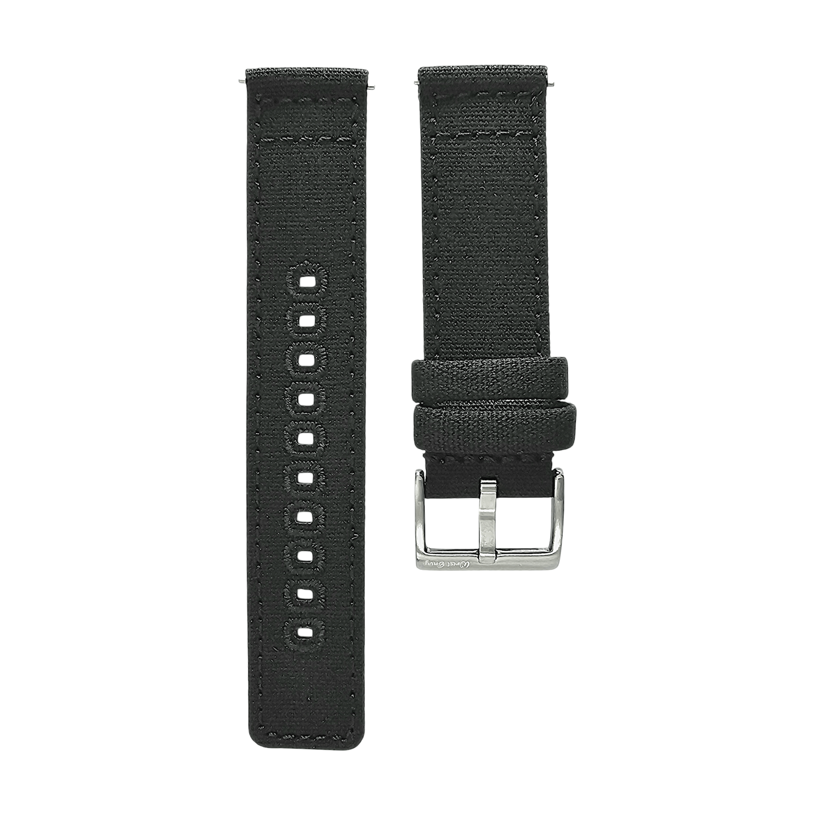 Premium Canvas Sailcloth Watch Strap Quick Release 20mm 22mm Black - Wrist Envy