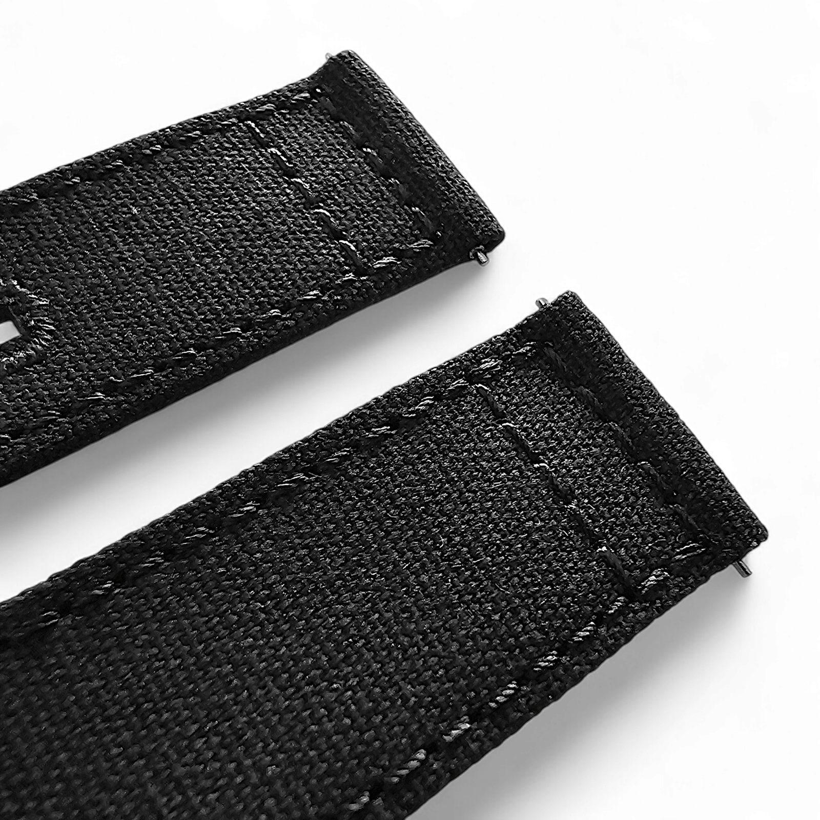Premium Canvas Sailcloth Watch Strap Quick Release 20mm 22mm Black - Wrist Envy