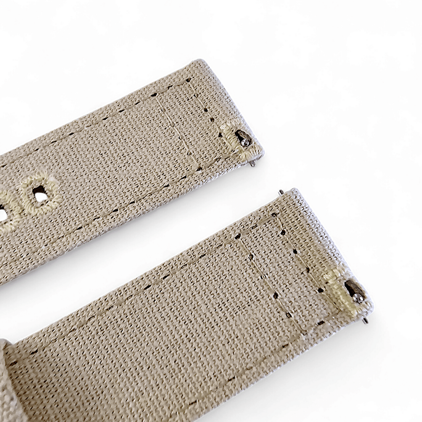 Premium Canvas Sailcloth Watch Strap Quick Release 20mm 22mm Khaki Beige - Wrist Envy