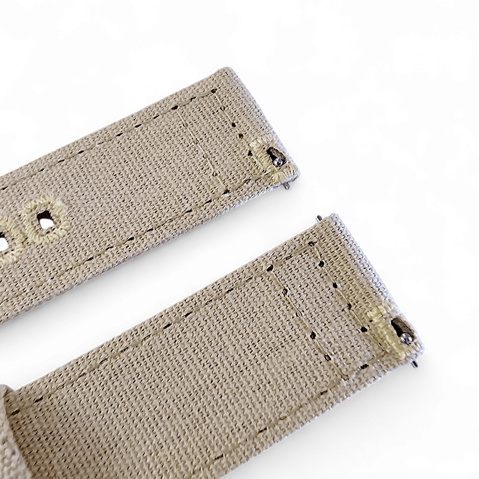 Premium Canvas Sailcloth Watch Strap Quick Release 20mm 22mm Khaki Beige - Wrist Envy
