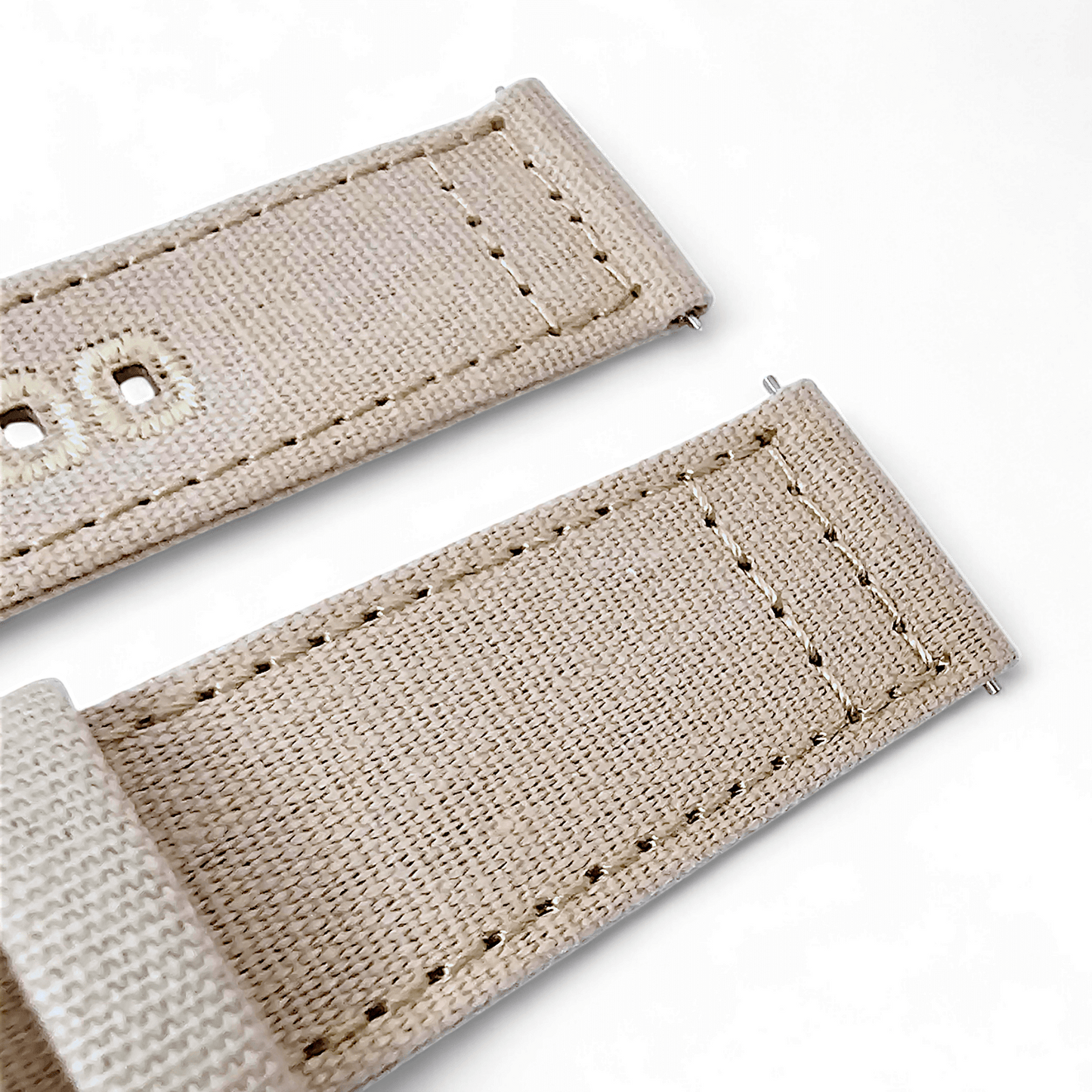 Premium Canvas Sailcloth Watch Strap Quick Release 20mm 22mm Khaki Beige - Wrist Envy