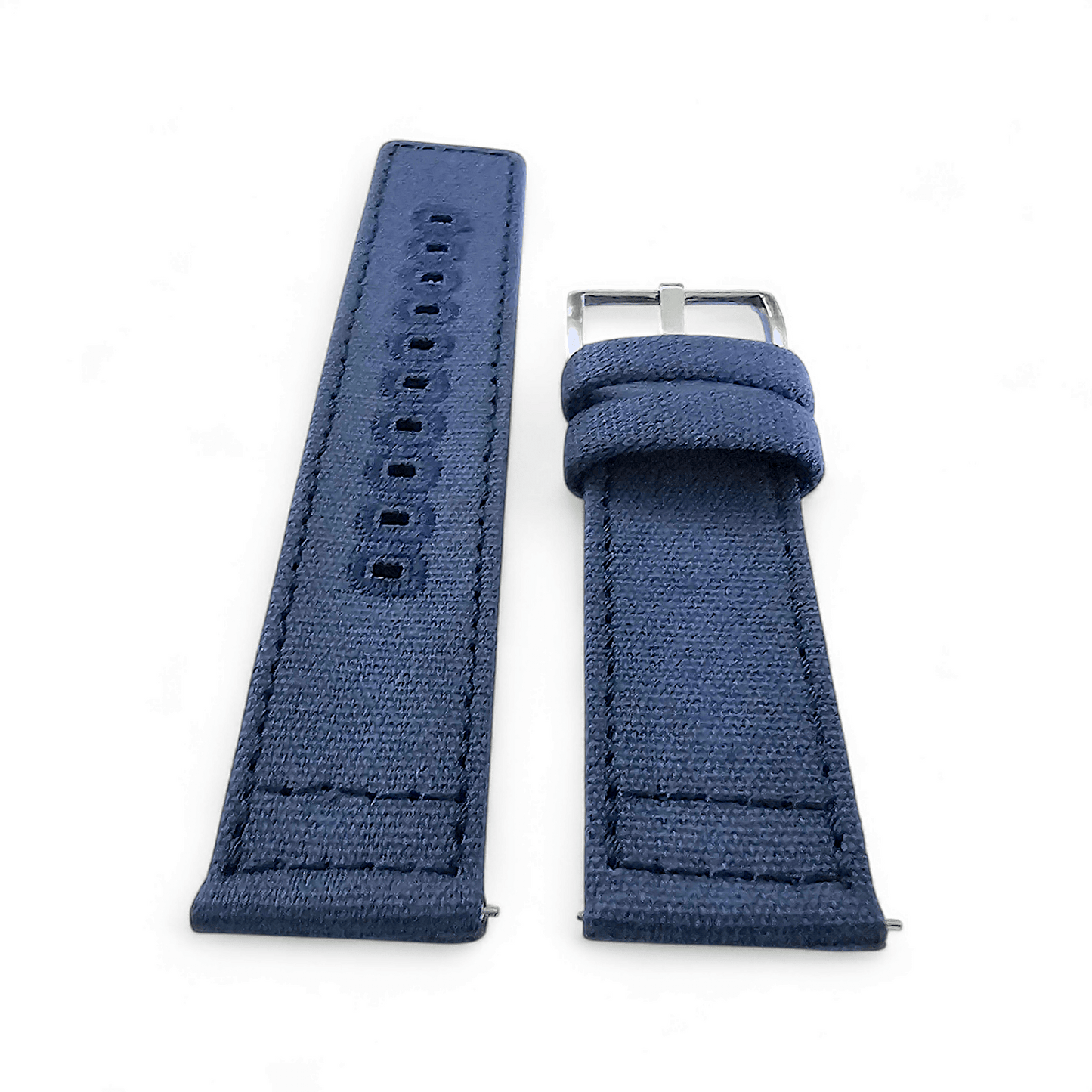 Premium Canvas Sailcloth Watch Strap Quick Release 20mm 22mm Navy Blue - Wrist Envy