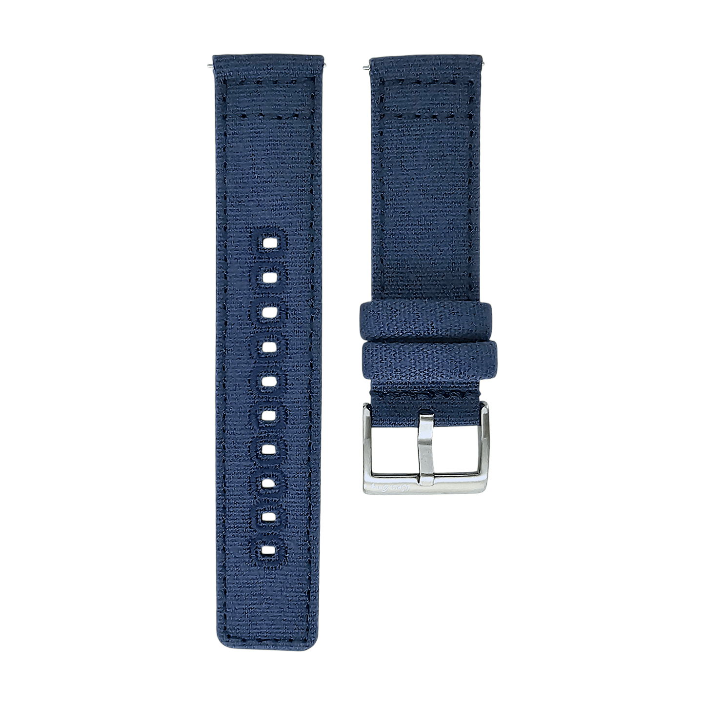 Premium Canvas Sailcloth Watch Strap Quick Release 20mm 22mm Navy Blue - Wrist Envy