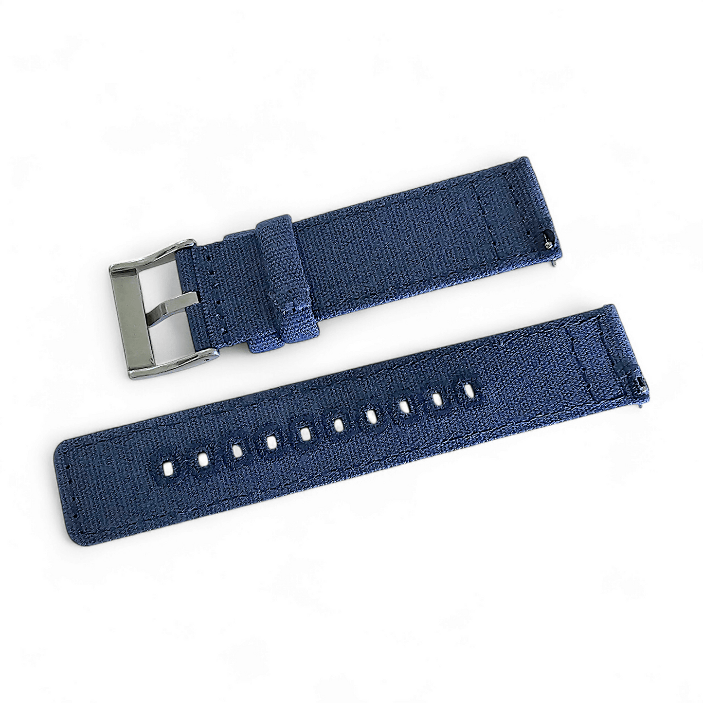Premium Canvas Sailcloth Watch Strap Quick Release 20mm 22mm Navy Blue - Wrist Envy