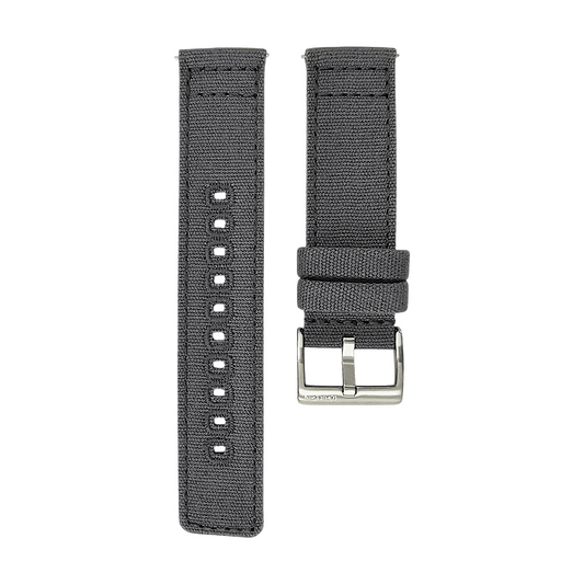 Premium Canvas Sailcloth Watch Strap Quick Release 20mm 22mm Slate Grey - Wrist Envy
