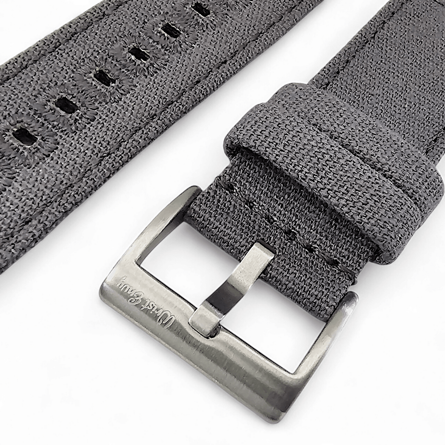 Premium Canvas Sailcloth Watch Strap Quick Release 20mm 22mm Slate Grey - Wrist Envy