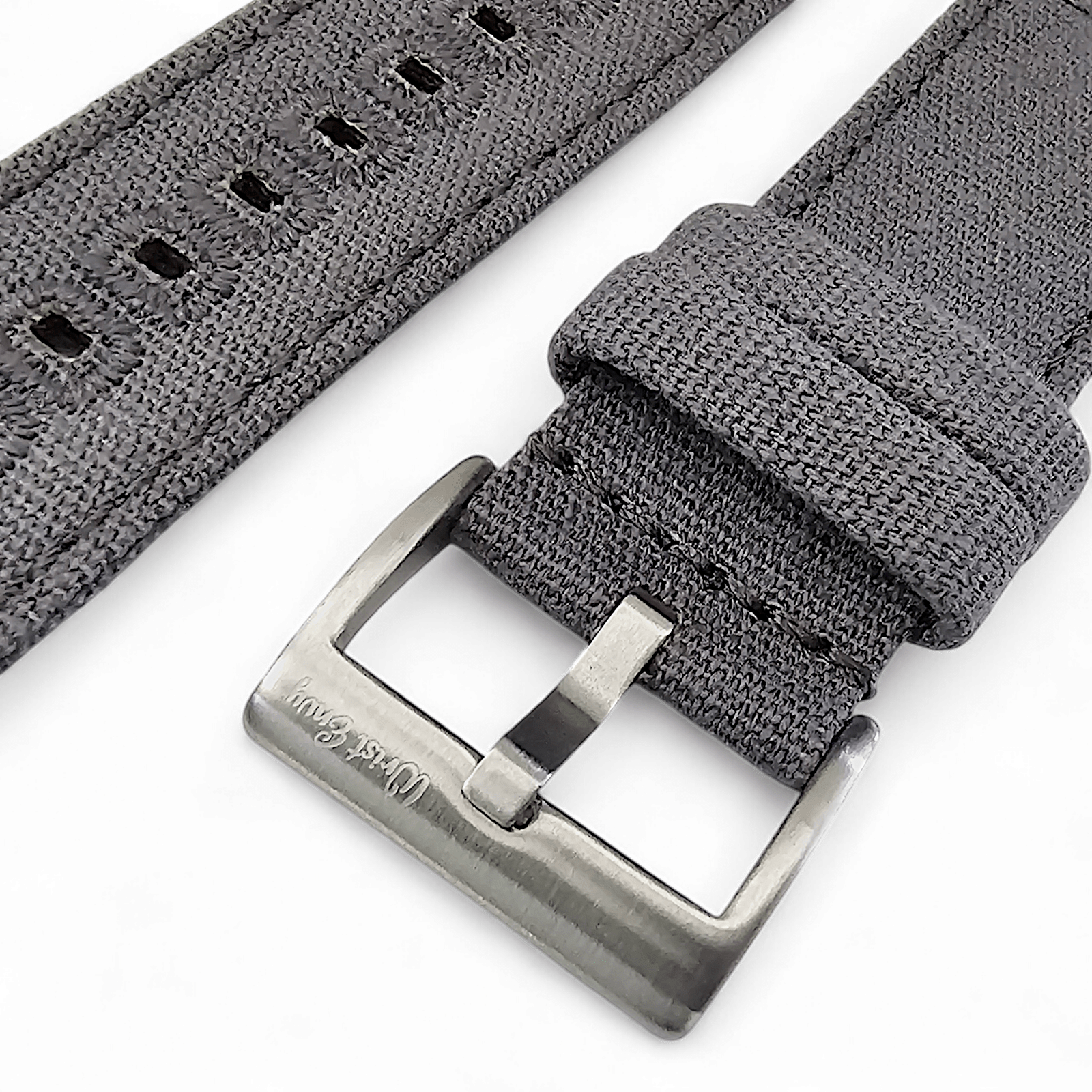 Premium Canvas Sailcloth Watch Strap Quick Release 20mm 22mm Slate Grey - Wrist Envy